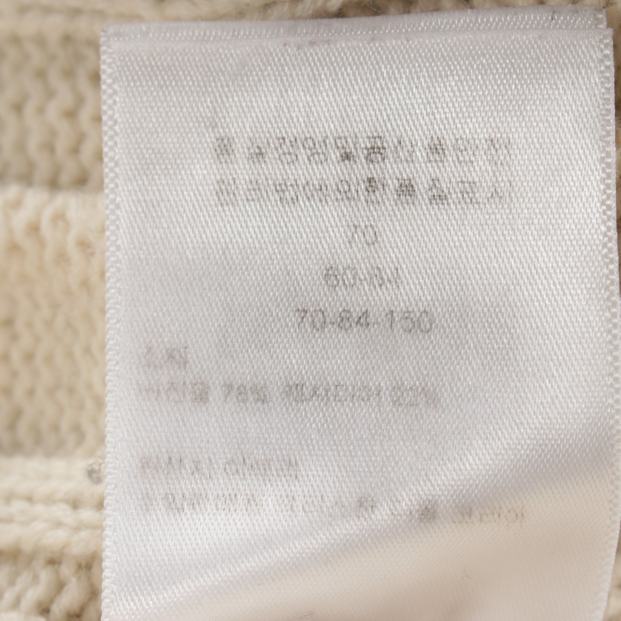 Dior Dior Cable Knit Wool Cashmere Ivory Black Size ONE SIZE - 7 Thumbnail