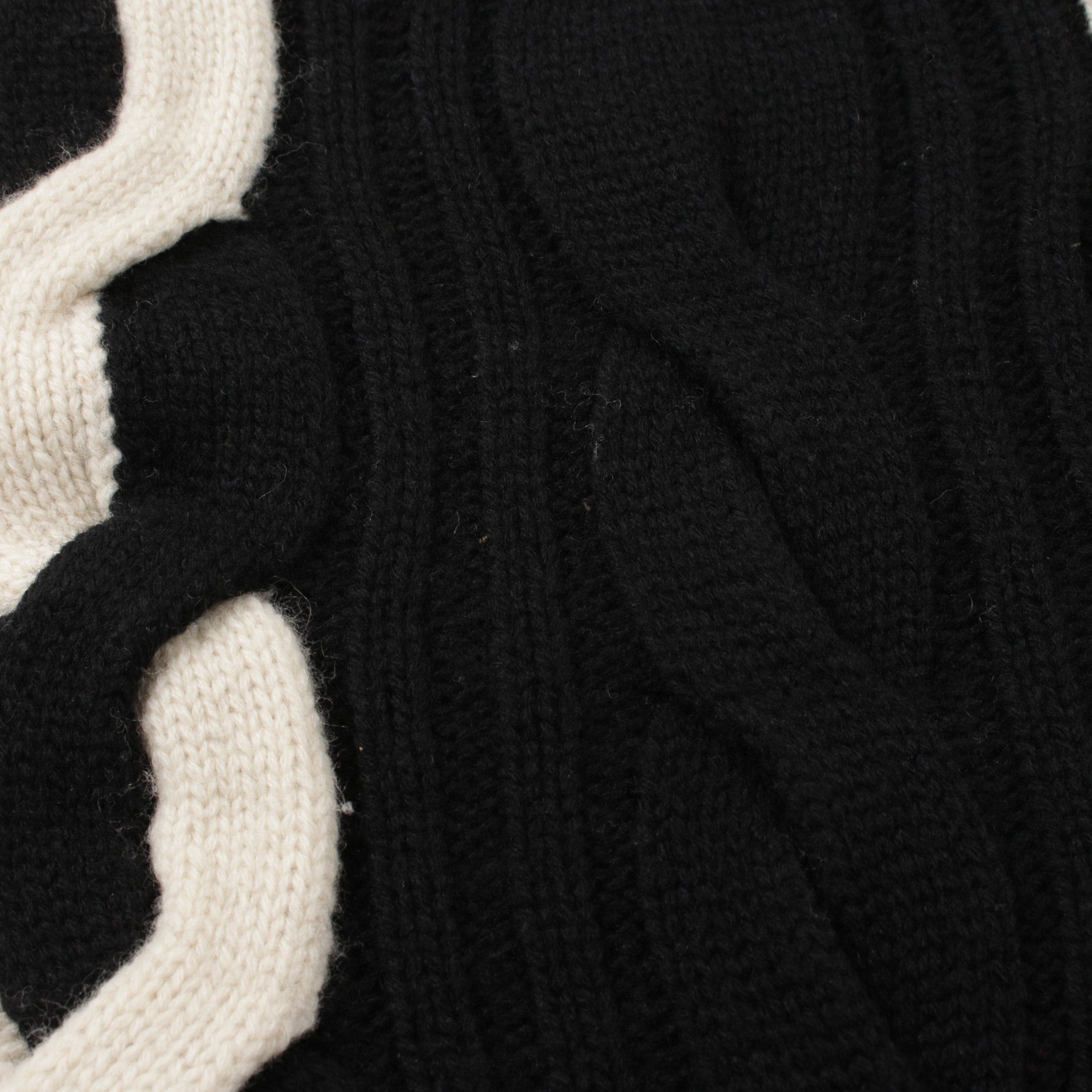 Dior Dior Cable Knit Wool Cashmere Ivory Black Size ONE SIZE - 8 Thumbnail