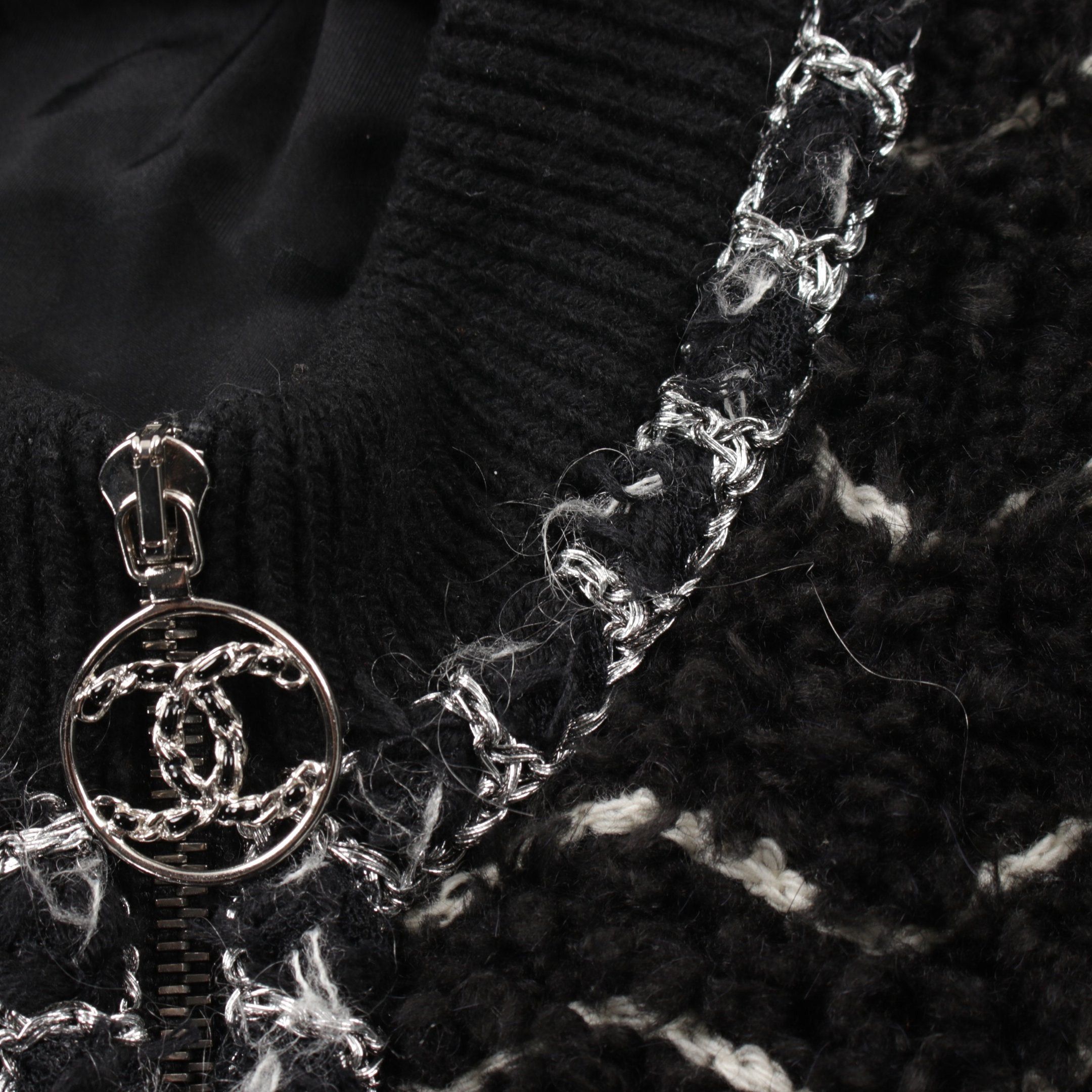 Chanel Chanel Boa Jacket Blouson Alpaca Black White Size ONE SIZE - 9 Thumbnail
