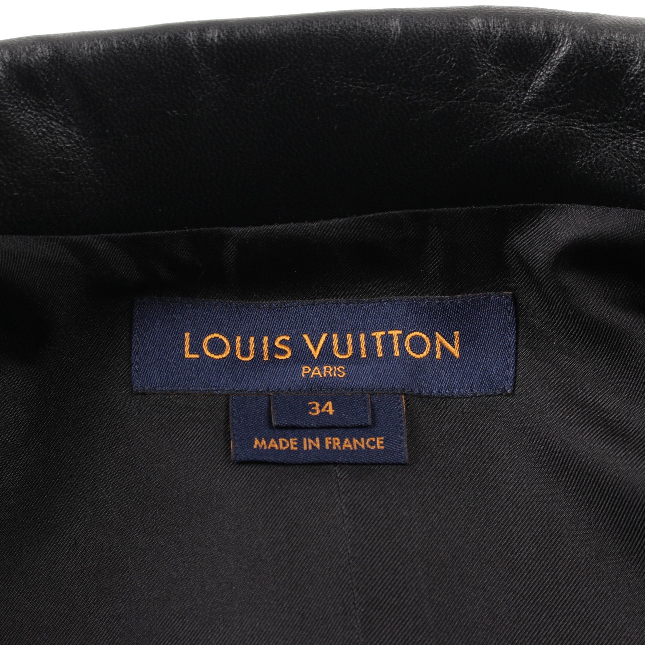 Louis Vuitton Louis Vuitton Coat Wool Angola Fiber Black Leather Switching Size ONE SIZE - 3 Thumbnail