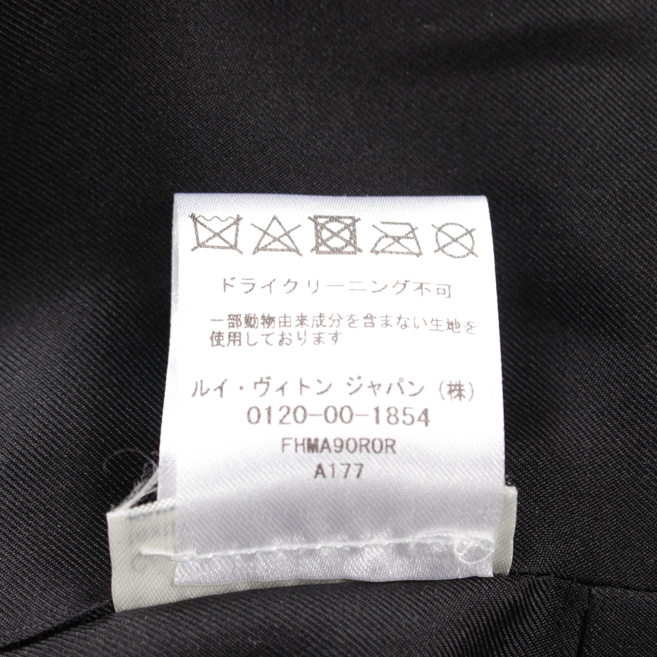 Louis Vuitton Louis Vuitton Coat Wool Angola Fiber Black Leather Switching Size ONE SIZE - 4 Thumbnail