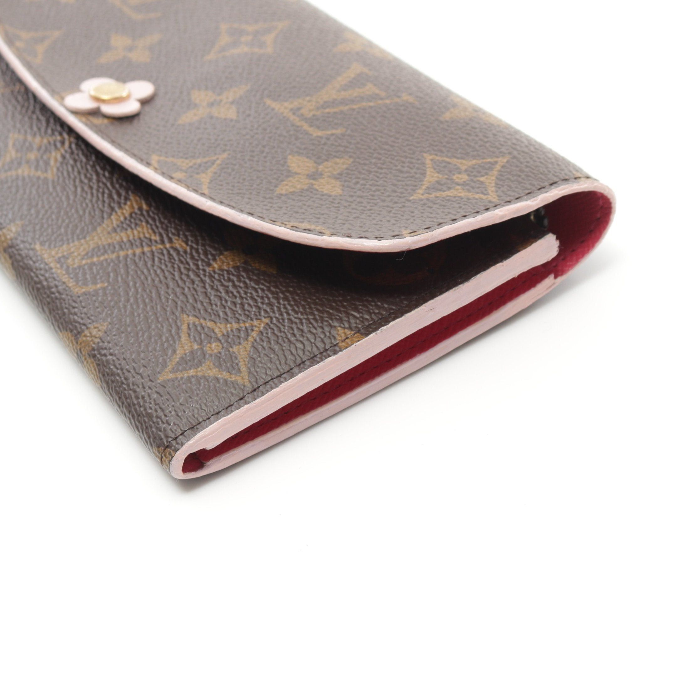 Louis Vuitton Louis Vuitton Portefeuil Emily Monogram Rose Ballerine Bi-Fold Long Wallet Leather Brown Pink Size ONE SIZE - 9 Thumbnail