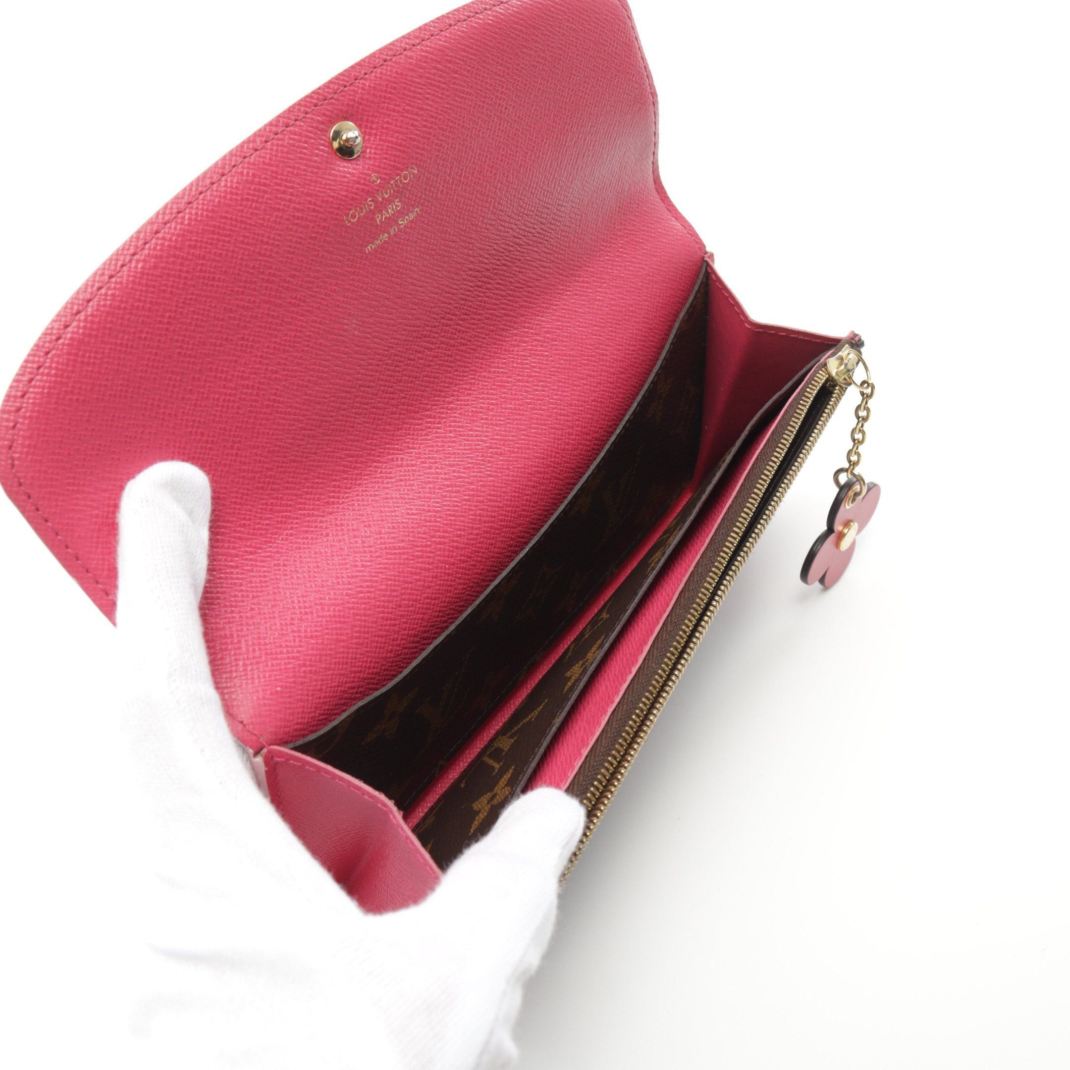 Louis Vuitton Louis Vuitton Portefeuil Emily Monogram Rose Ballerine Bi-Fold Long Wallet Leather Brown Pink Size ONE SIZE - 3 Thumbnail