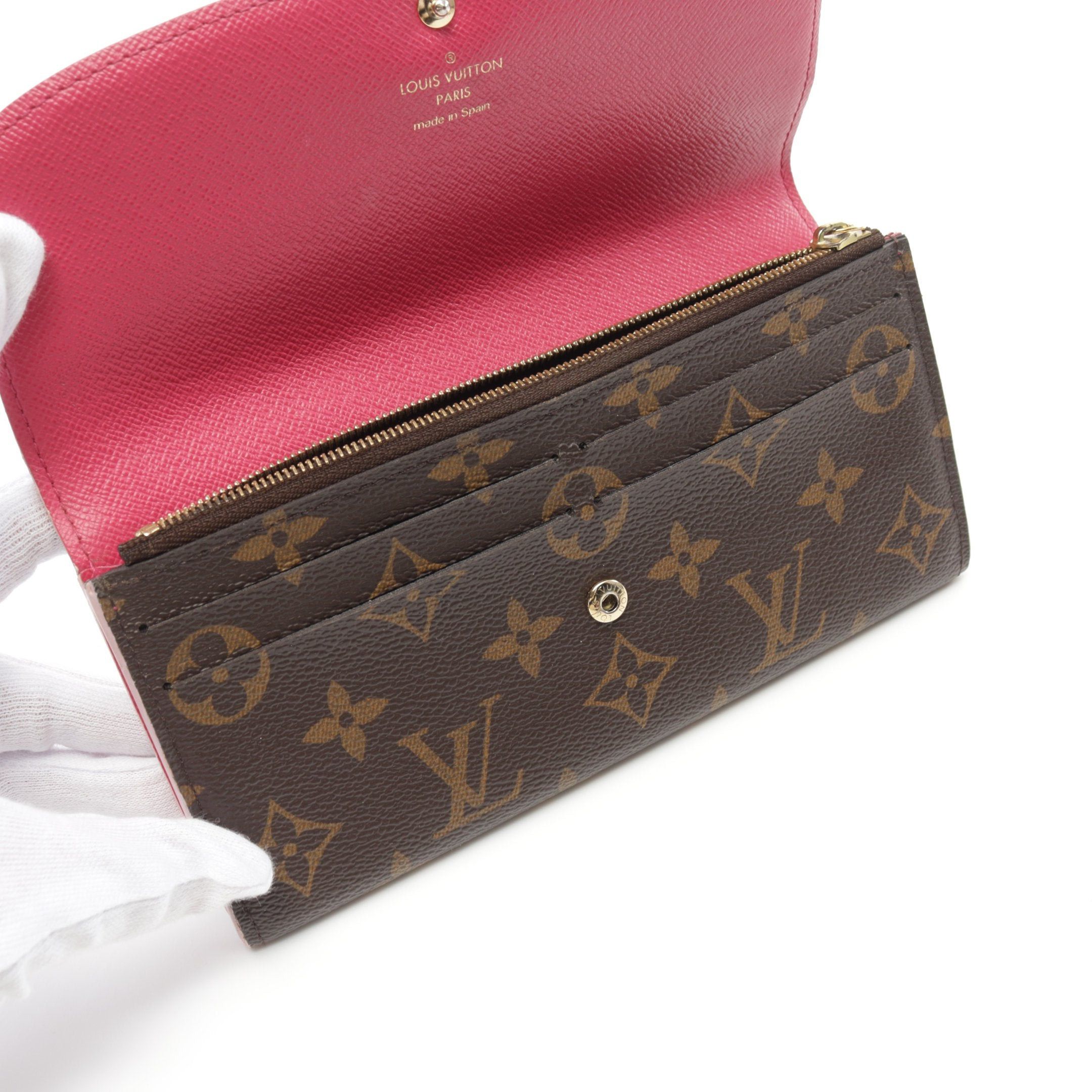 Louis Vuitton Louis Vuitton Portefeuil Emily Monogram Rose Ballerine Bi-Fold Long Wallet Leather Brown Pink Size ONE SIZE - 8 Thumbnail