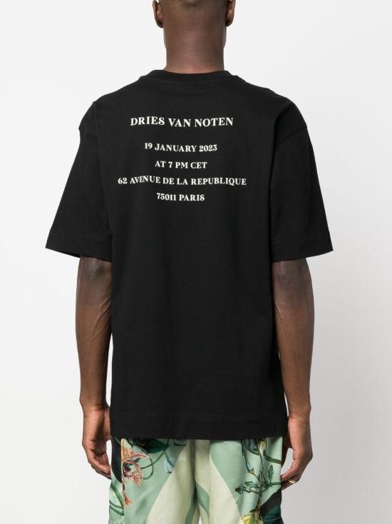 Dries Van Noten DRIES VAN NOTEN Men T-Shirts 2320211127602 HELI900 Black Size US XL / EU 56 / 4 - 2 Thumbnail