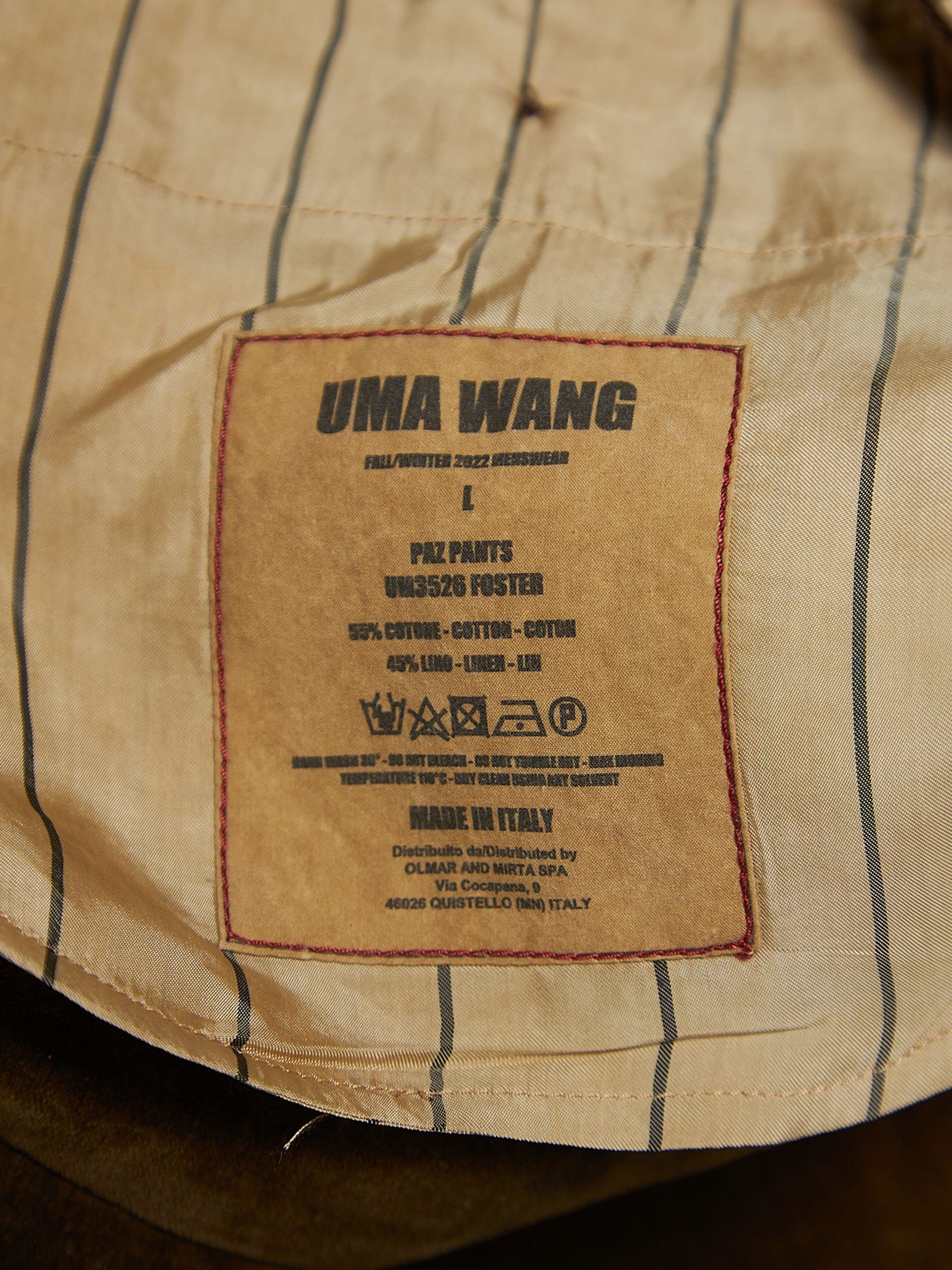 Uma Wang Brown Velour Cotton and Linen Pants Size US 34 / EU 50 - 4 Thumbnail