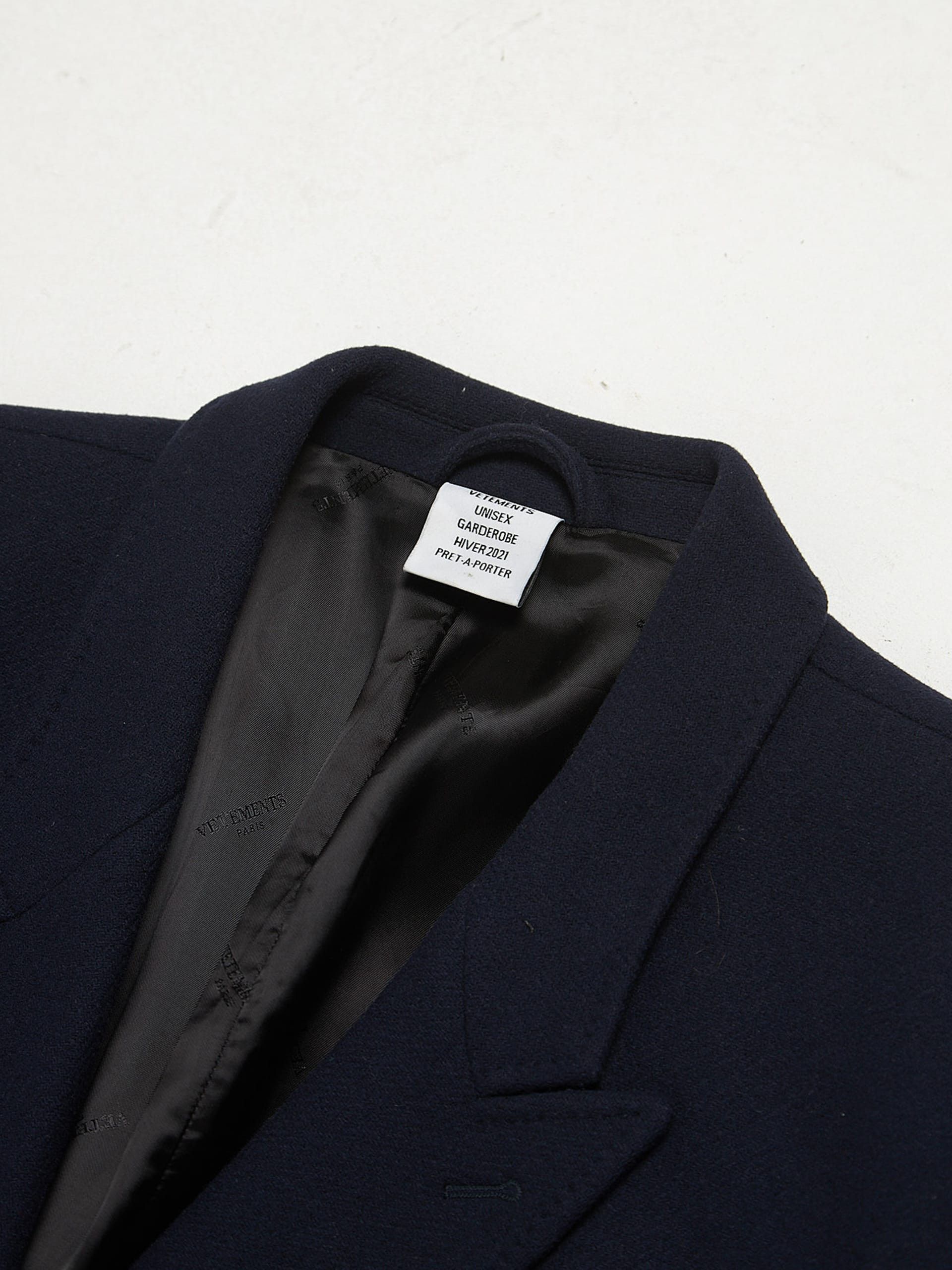 Vetements Navy Wool Coat Size US L / EU 52-54 / 3 - 3 Thumbnail