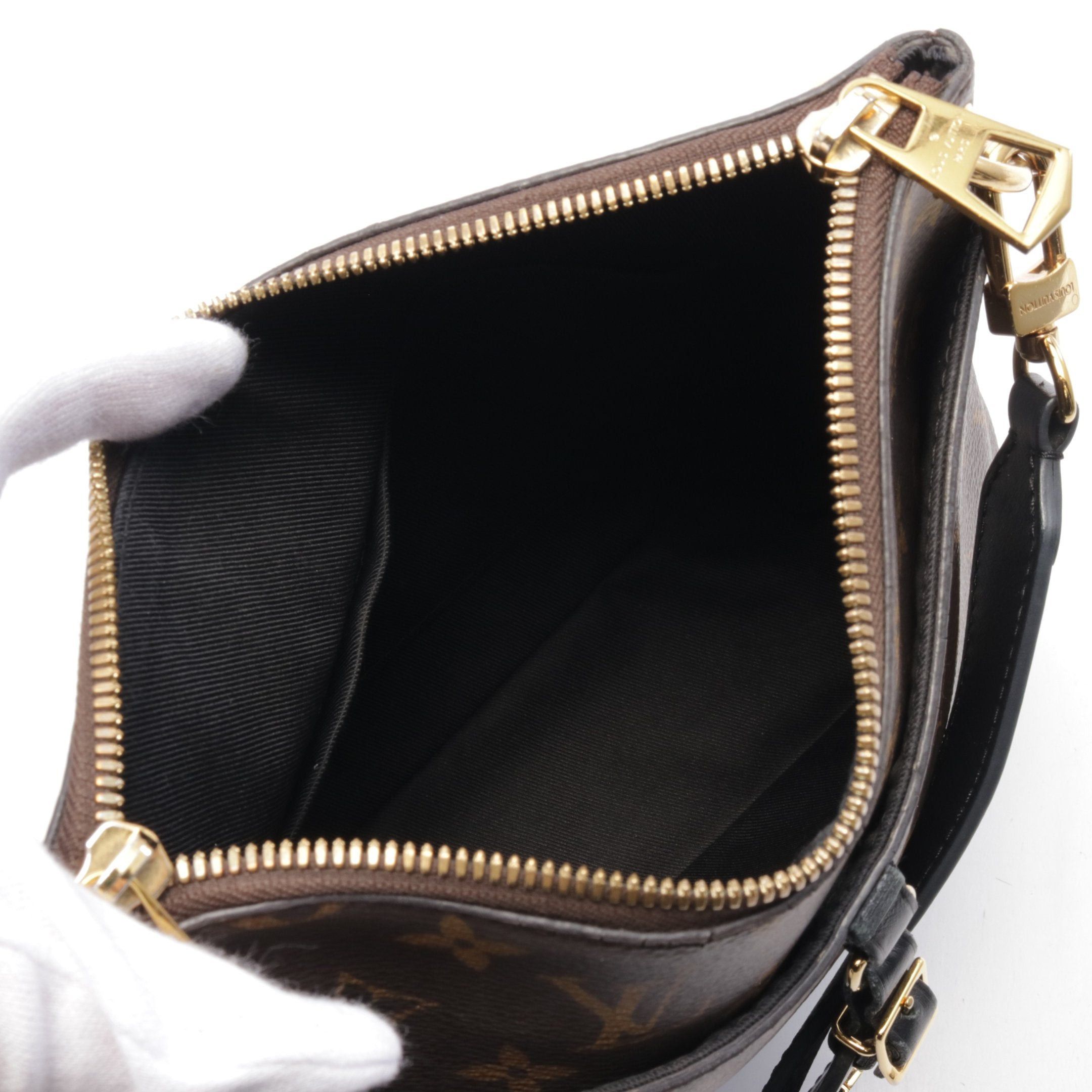 Louis Vuitton Louis Vuitton Odeon Nm Pm Monogram Noir Shoulder Bag Leather Brown Black Size ONE SIZE - 3 Thumbnail
