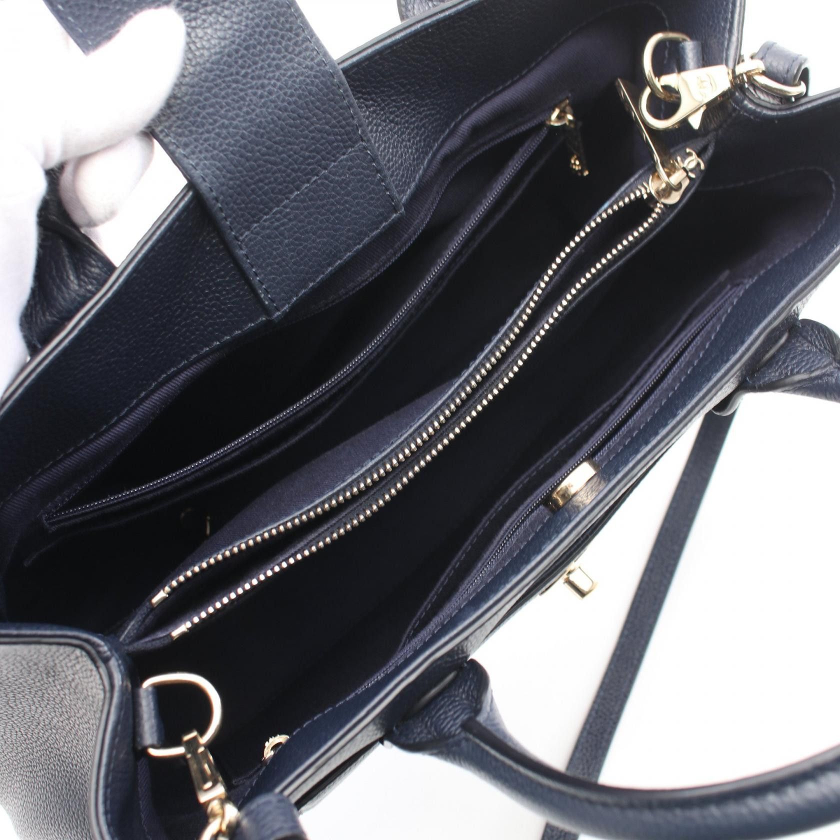 Chanel Chanel Neo-Executive Handbag Tote Bag Caviar Skin Navy Gold Hardware Size ONE SIZE - 3 Thumbnail