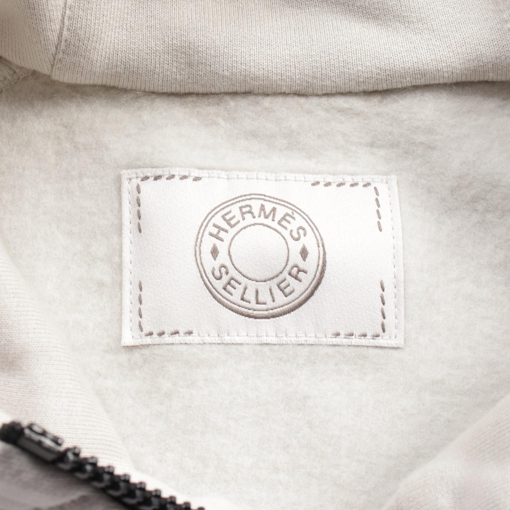 Hermes Hermes Fit Gris Carriere Pullover Hoodie Sweatshirt Cotton Gray Beige