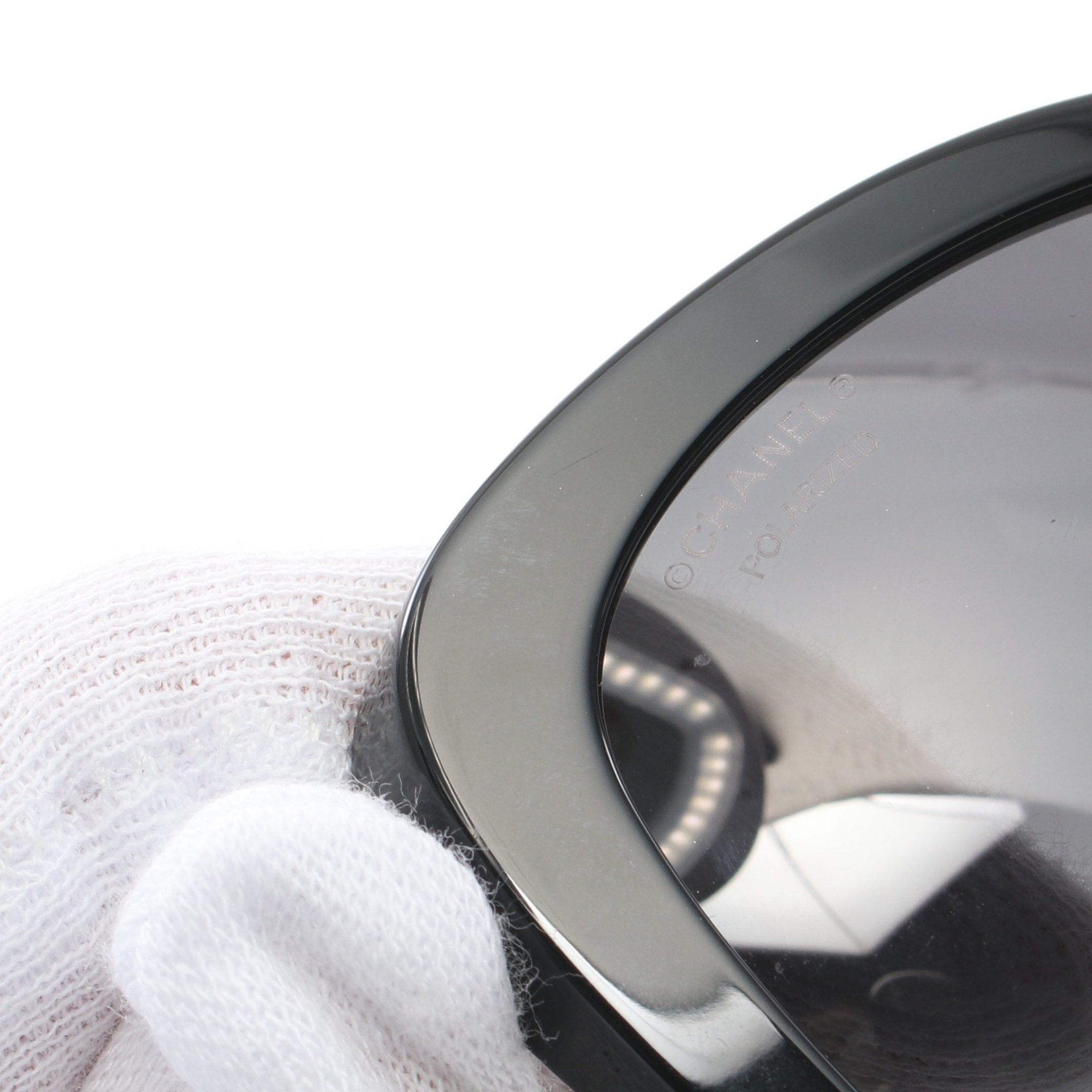 Chanel Chanel Coco Mark Sunglasses Black Silver Size ONE SIZE - 6 Thumbnail
