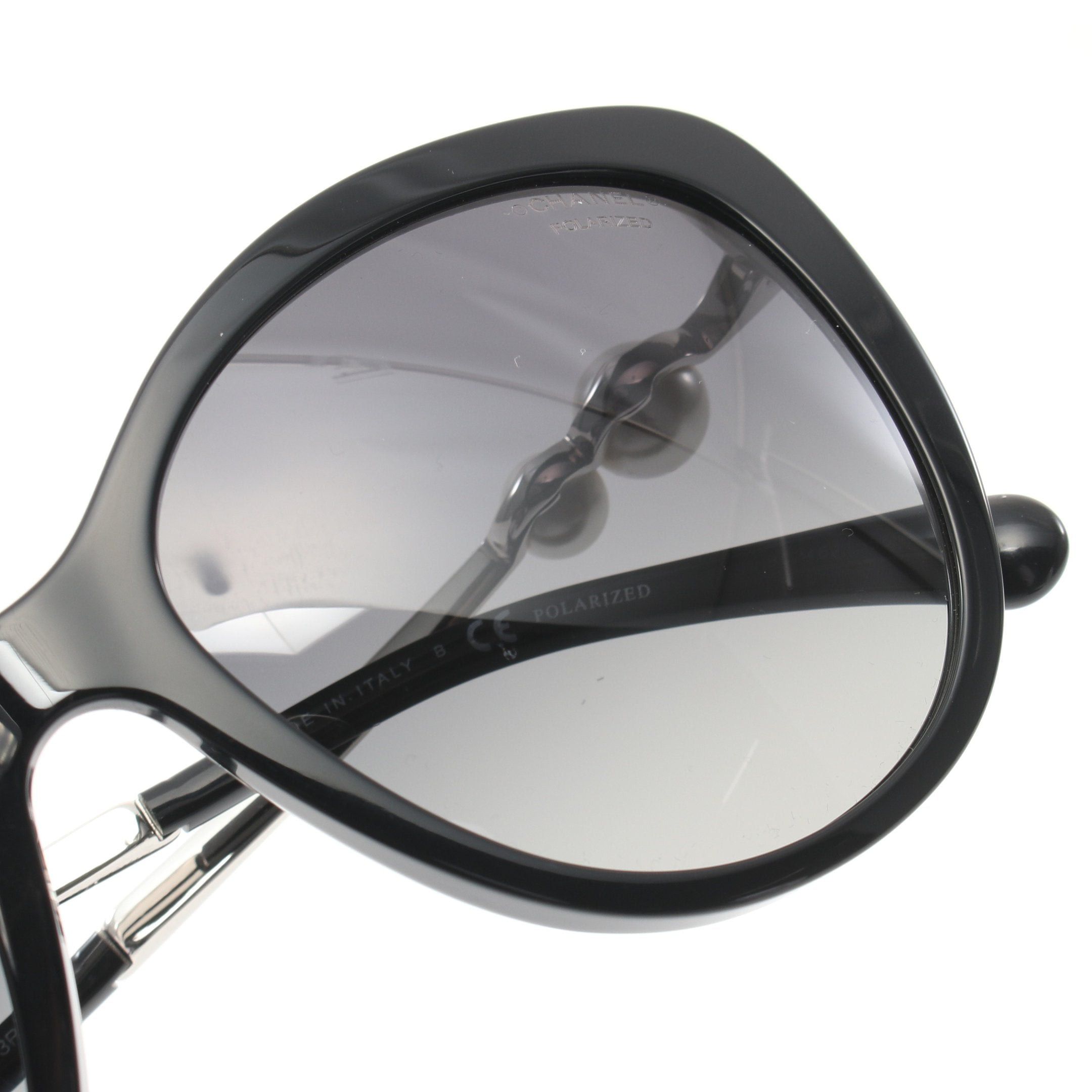 Chanel Chanel Coco Mark Sunglasses Black Silver Size ONE SIZE - 8 Thumbnail