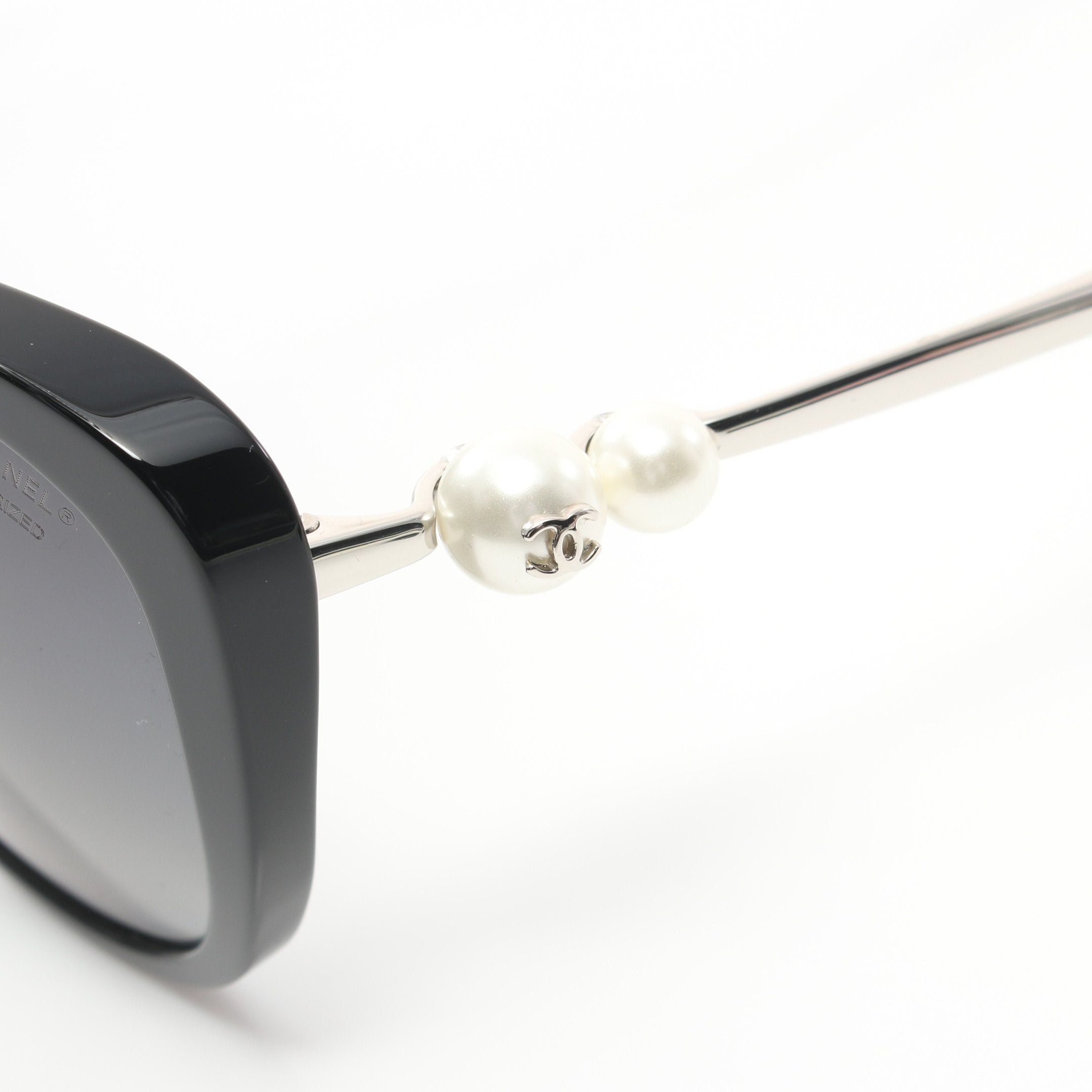 Chanel Chanel Coco Mark Sunglasses Black Silver Size ONE SIZE - 9 Thumbnail