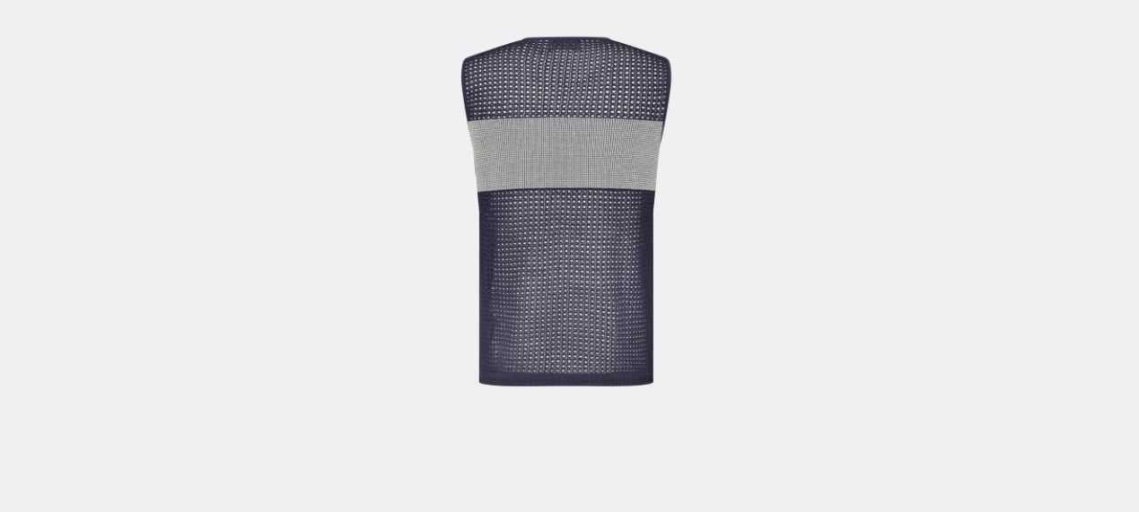 Dior Sleeveless T-Shirt Navy Blue Cotton-Blend Cannage Knit Mesh Size US XXL / EU 58 / 5 - 2 Thumbnail
