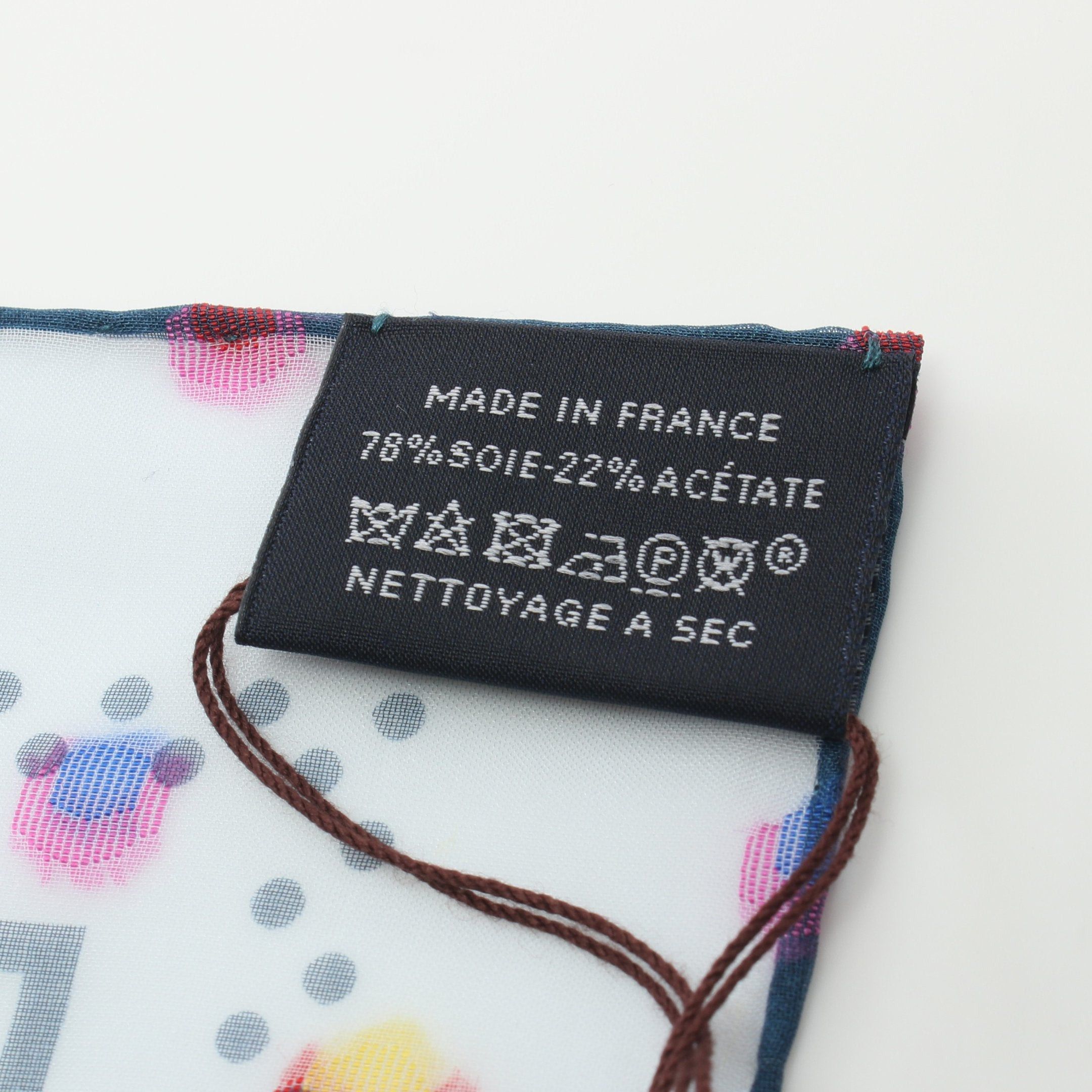 Hermes Hermes Carre 60 Sangles En Zigzag Scarf Silk Light Blue Multicolor Size ONE SIZE - 3 Thumbnail