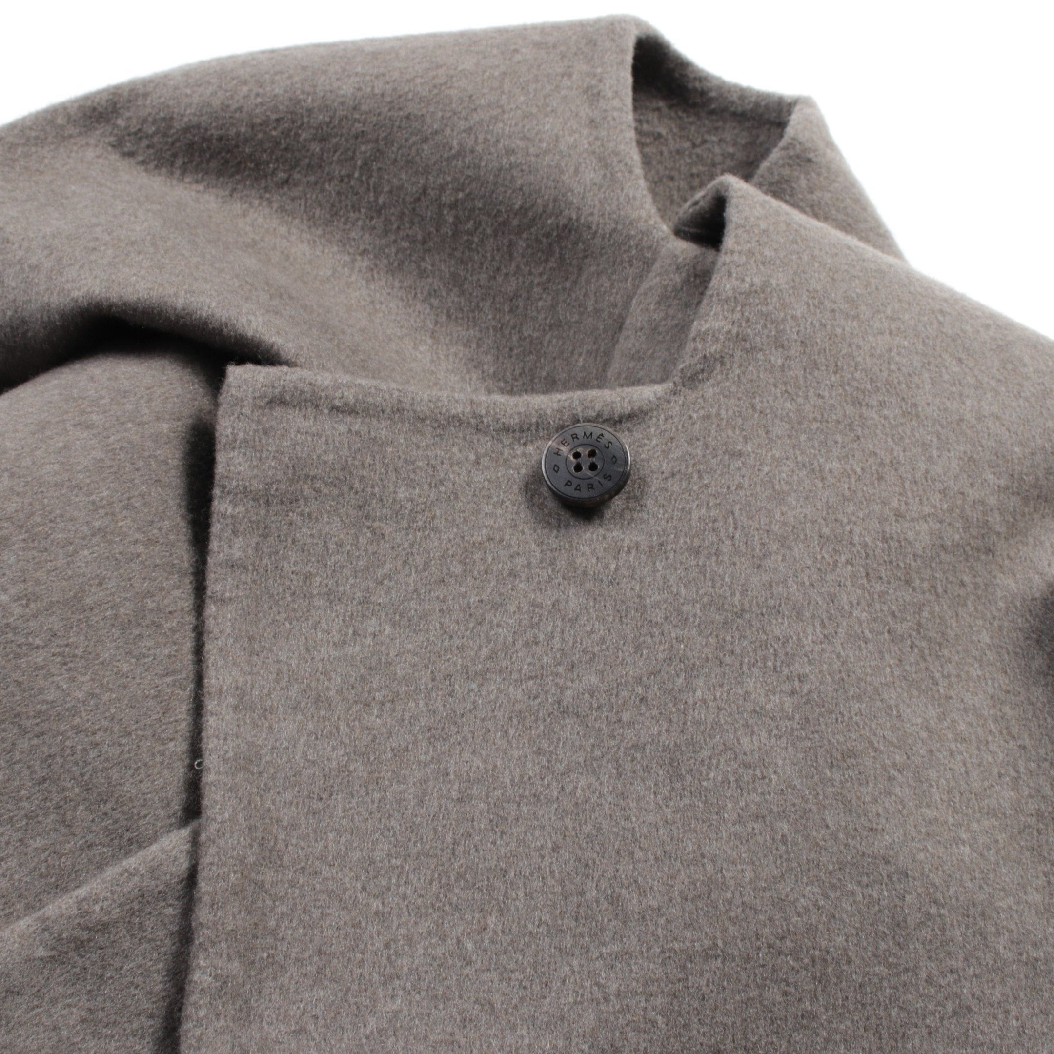 Hermes Hermes Double Face Coat Collarless Cashmere Gray Beige Size ONE SIZE - 7 Thumbnail