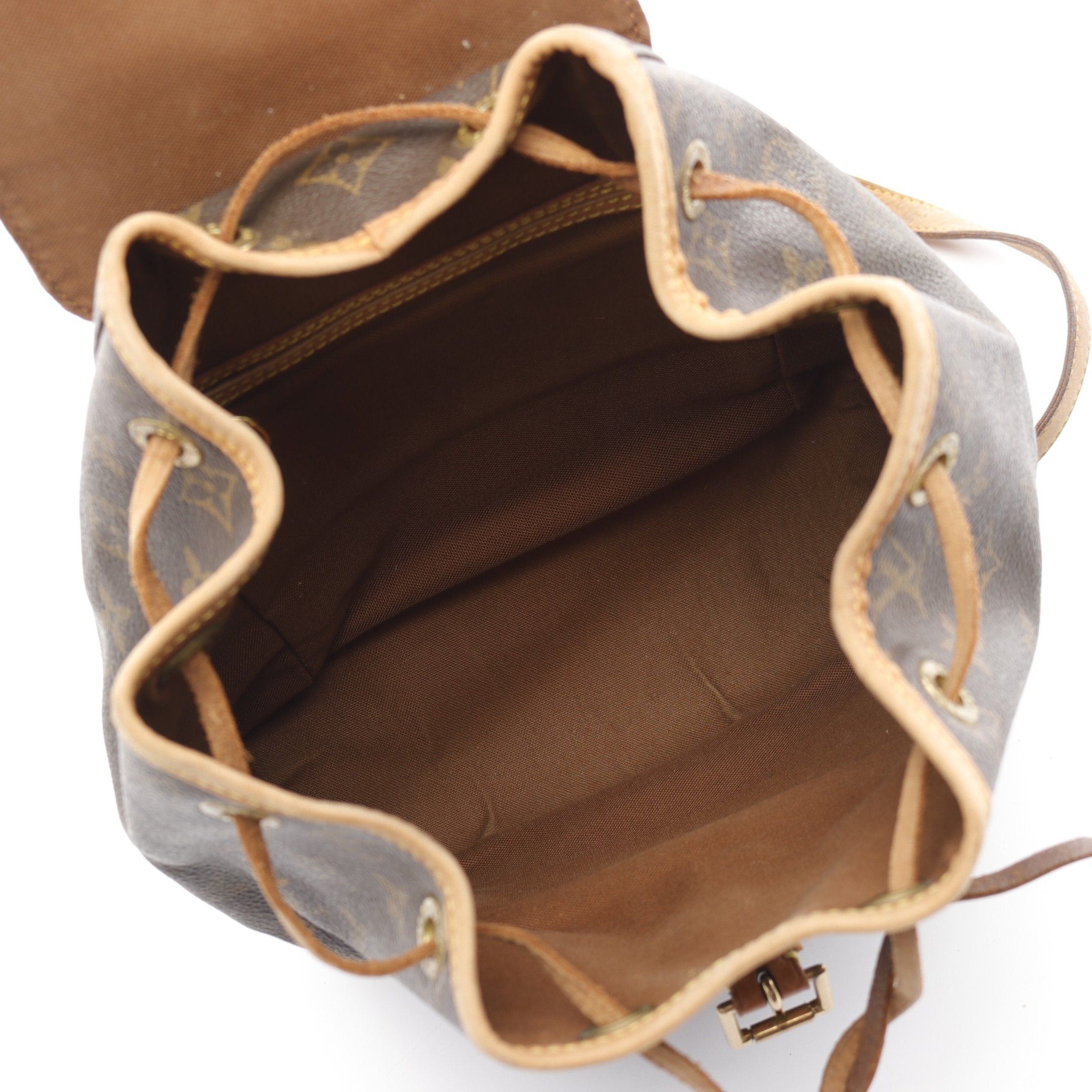 Louis Vuitton Louis Vuitton Montsouris Mm Monogram Backpack Rucksack Leather Brown Size ONE SIZE - 3 Thumbnail