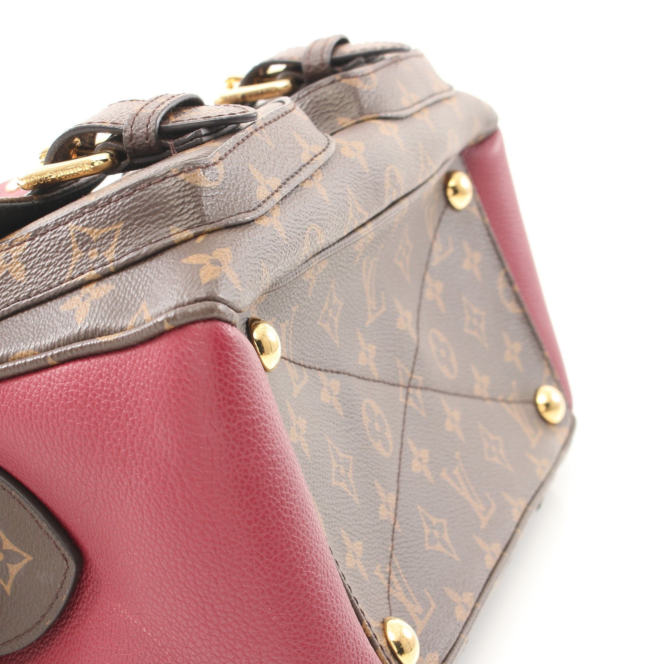 Louis Vuitton Louis Vuitton Manhattan Monogram Leysin Handbag Leather Brown Bordeaux Size ONE SIZE - 15 Thumbnail