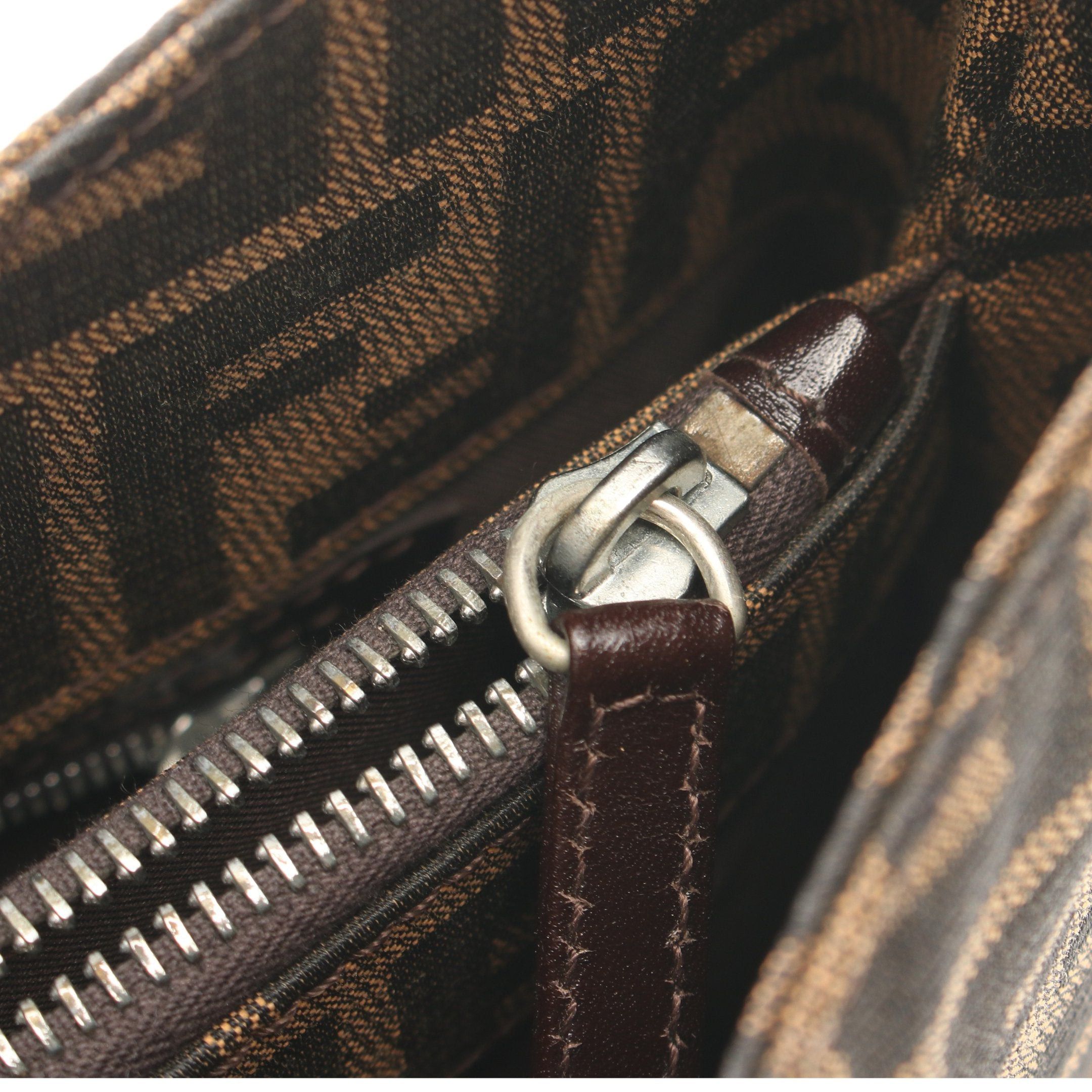 Fendi Fendi Zucca One Shoulder Bag Canvas Leather Dark Brown Size ONE SIZE - 6 Thumbnail