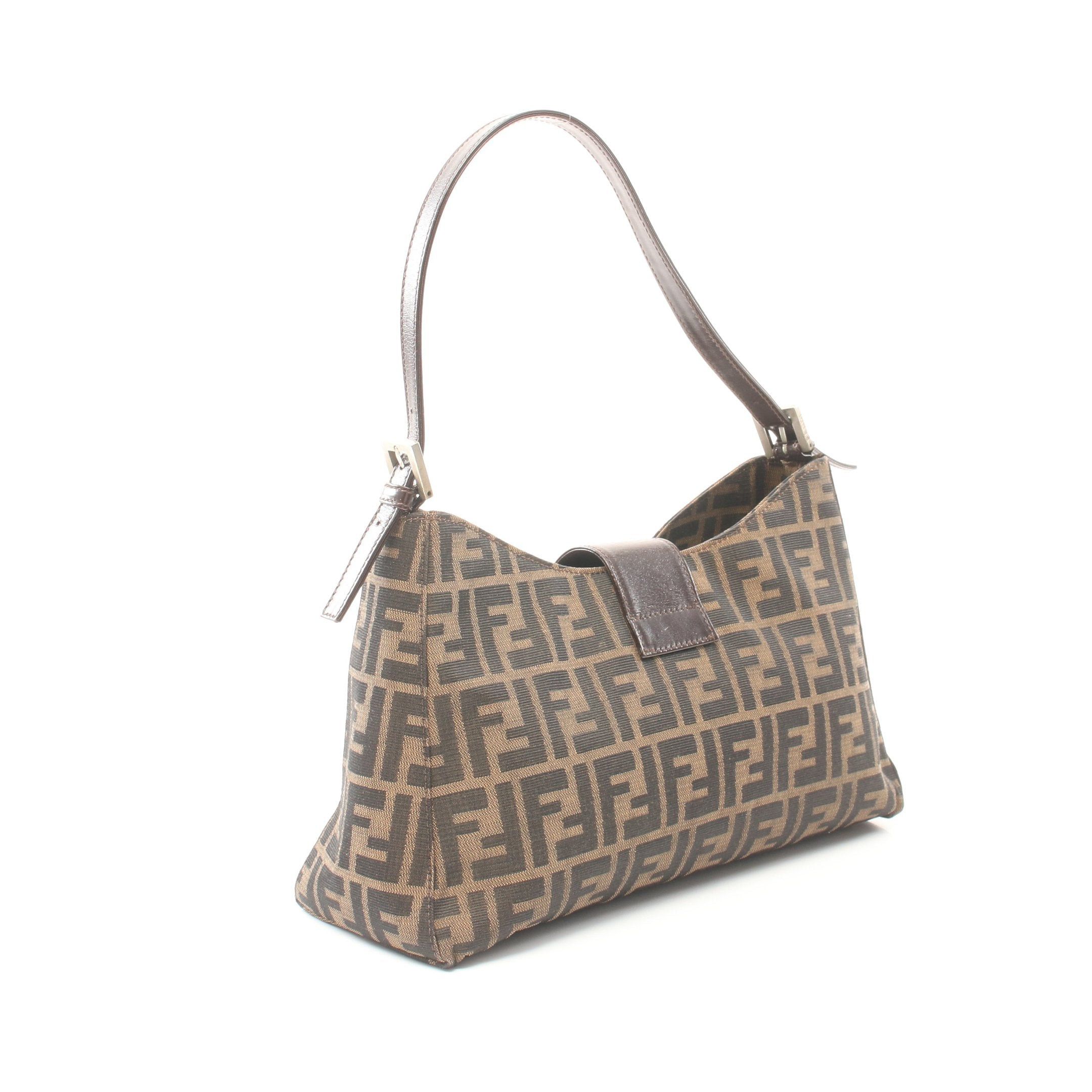 Fendi Fendi Zucca One Shoulder Bag Canvas Leather Dark Brown Size ONE SIZE - 2 Thumbnail