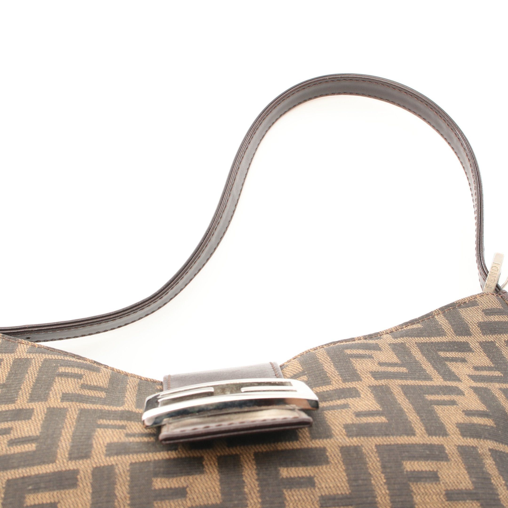 Fendi Fendi Zucca One Shoulder Bag Canvas Leather Dark Brown Size ONE SIZE - 10 Thumbnail