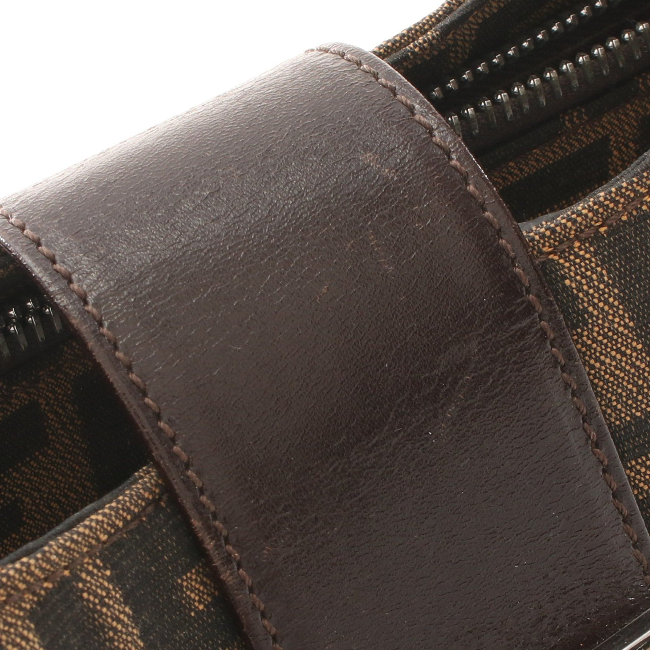 Fendi Fendi Zucca One Shoulder Bag Canvas Leather Dark Brown Size ONE SIZE - 9 Thumbnail