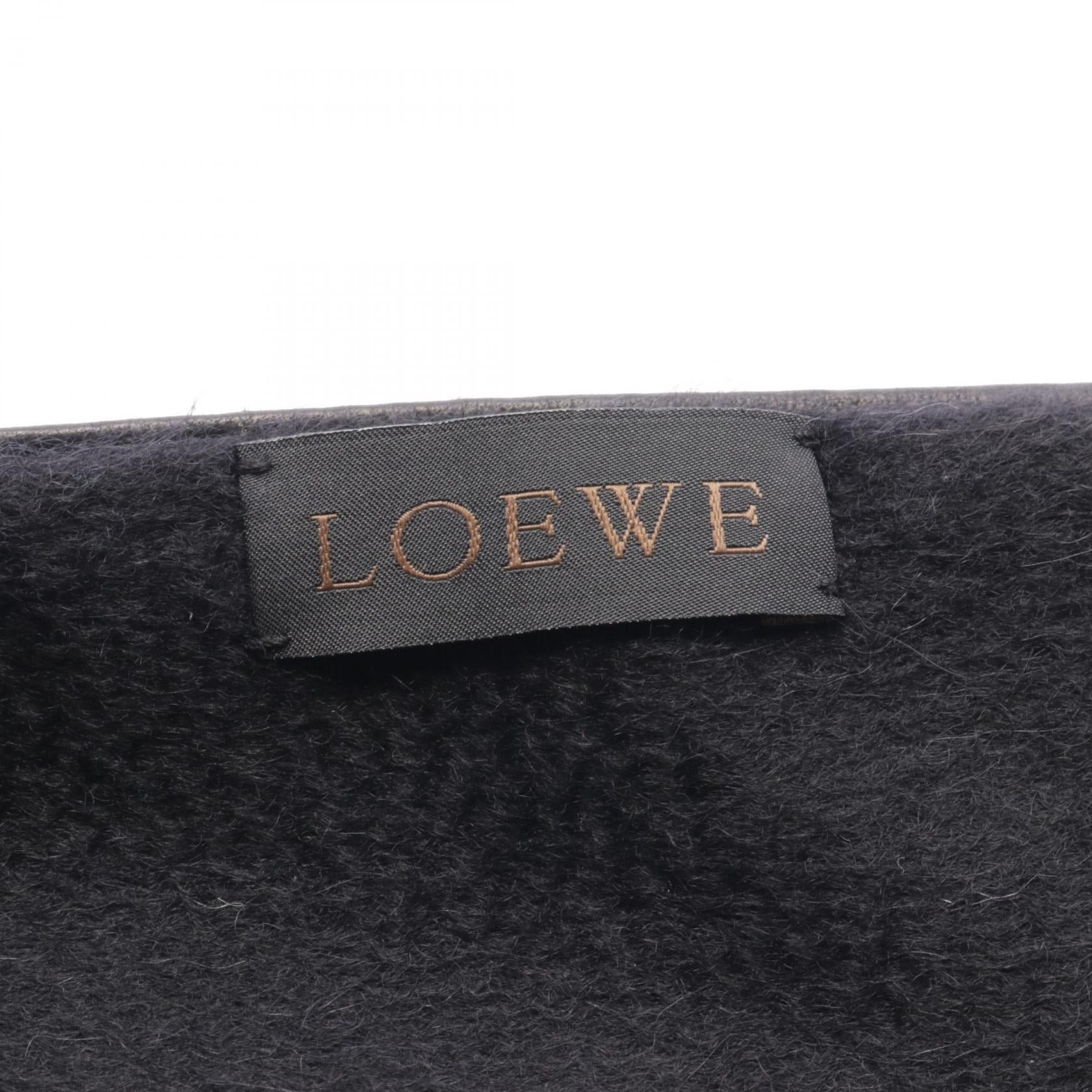 Loewe Loewe Scarf Lamb Leather Black Size ONE SIZE - 2 Thumbnail