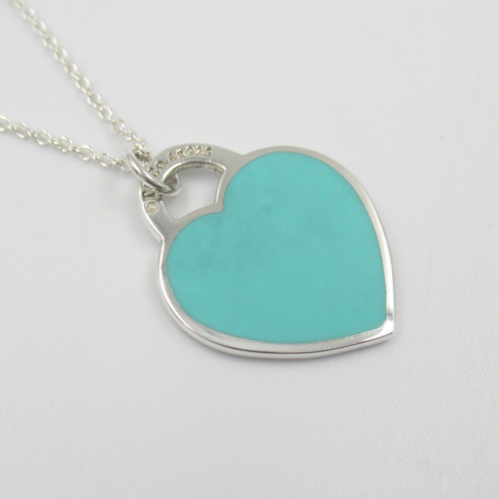Tiffany & Co. Tiffany Co Double Heart Tag Pendant Small Necklace 925 Silver Blue Size ONE SIZE - 8 Thumbnail