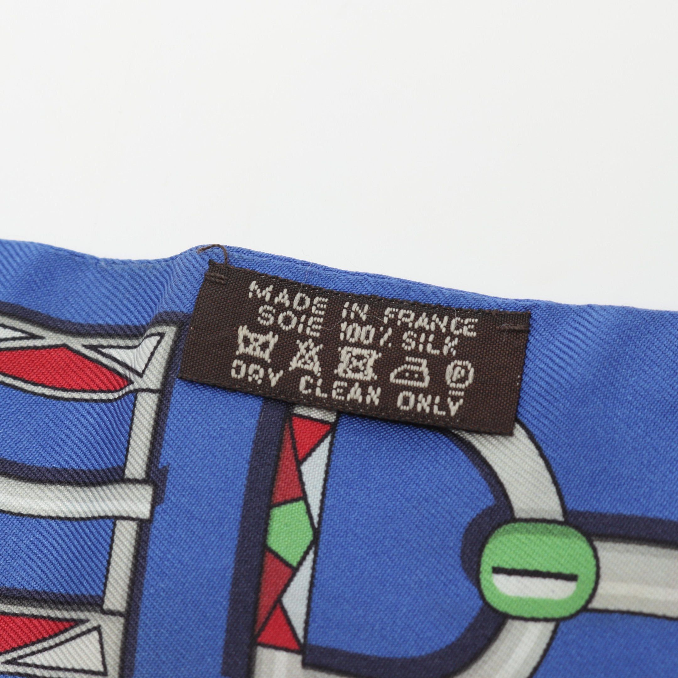 Hermes Hermes Twilly Carr En Boucles Ribbon Scarf Silk Blue Multicolor Size ONE SIZE - 3 Thumbnail