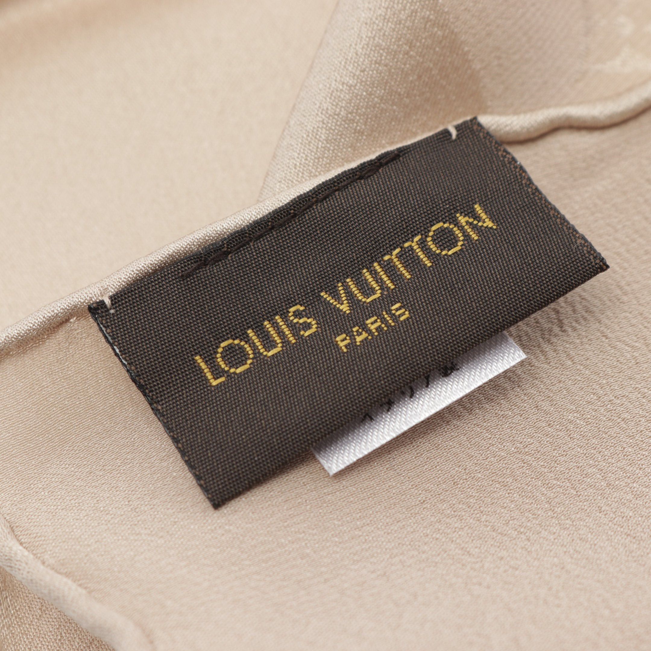 Louis Vuitton Louis Vuitton Carré Monaco Monogram Scarf Silk Beige Size ONE SIZE - 2 Thumbnail