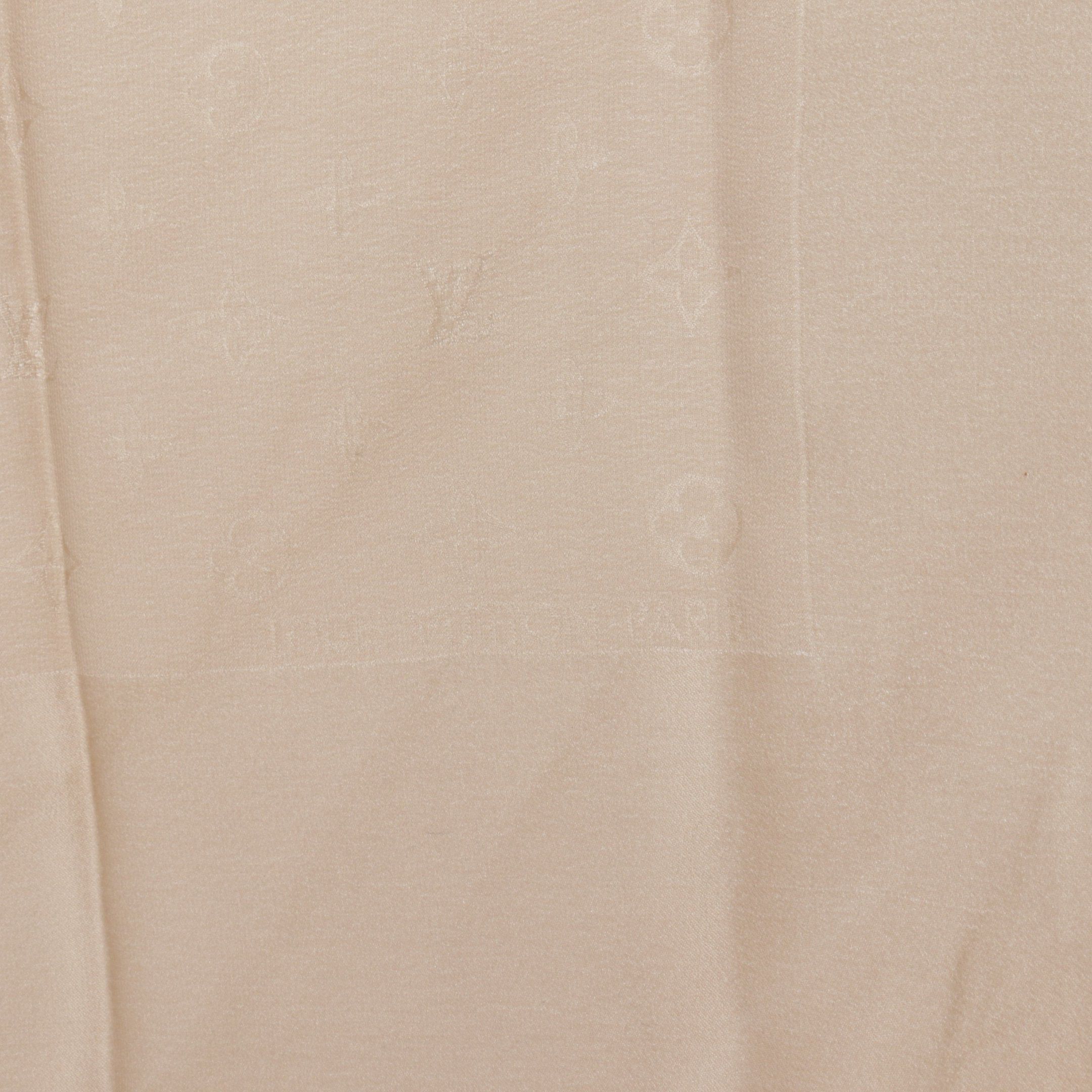Louis Vuitton Louis Vuitton Carré Monaco Monogram Scarf Silk Beige Size ONE SIZE - 7 Thumbnail