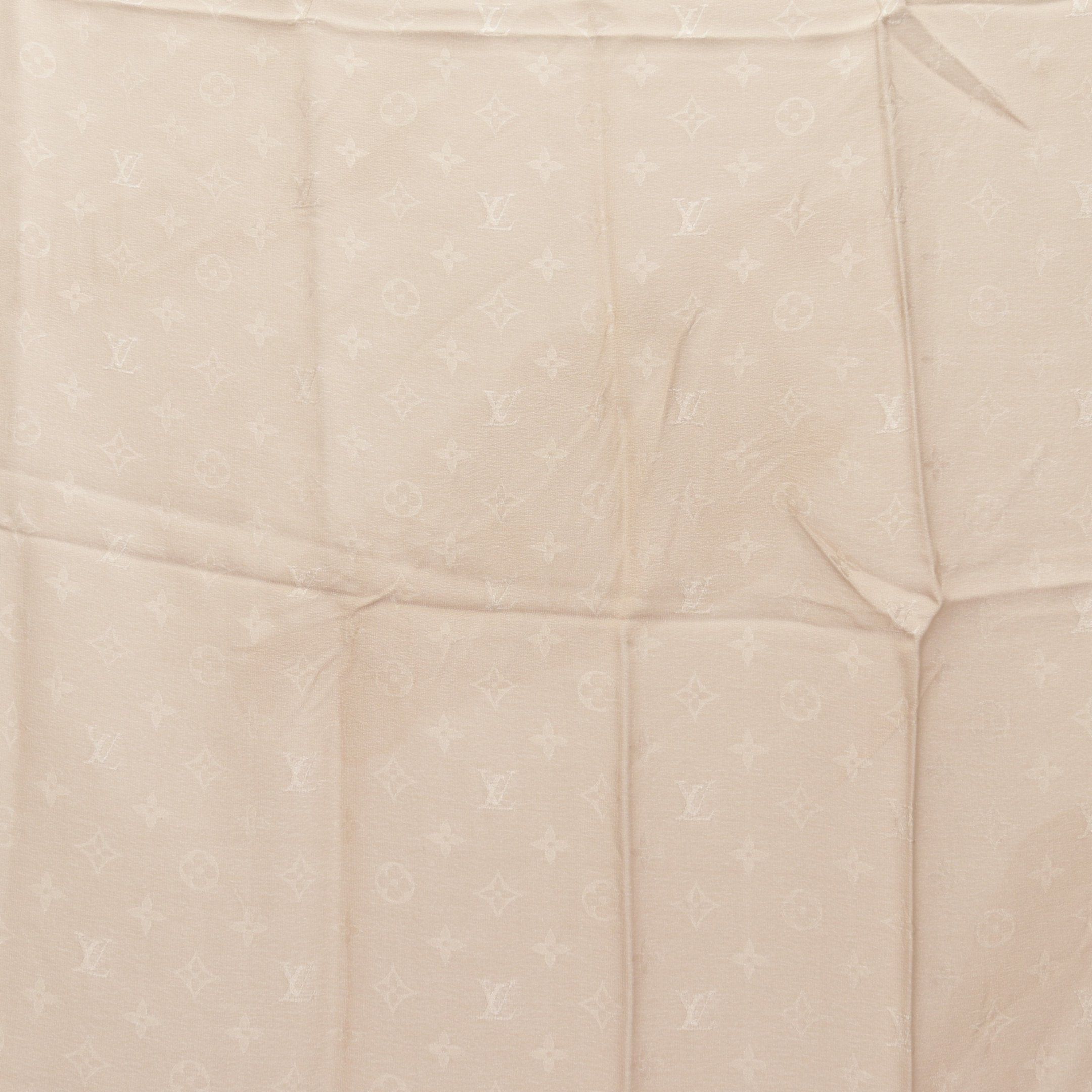 Louis Vuitton Louis Vuitton Carré Monaco Monogram Scarf Silk Beige Size ONE SIZE - 4 Thumbnail