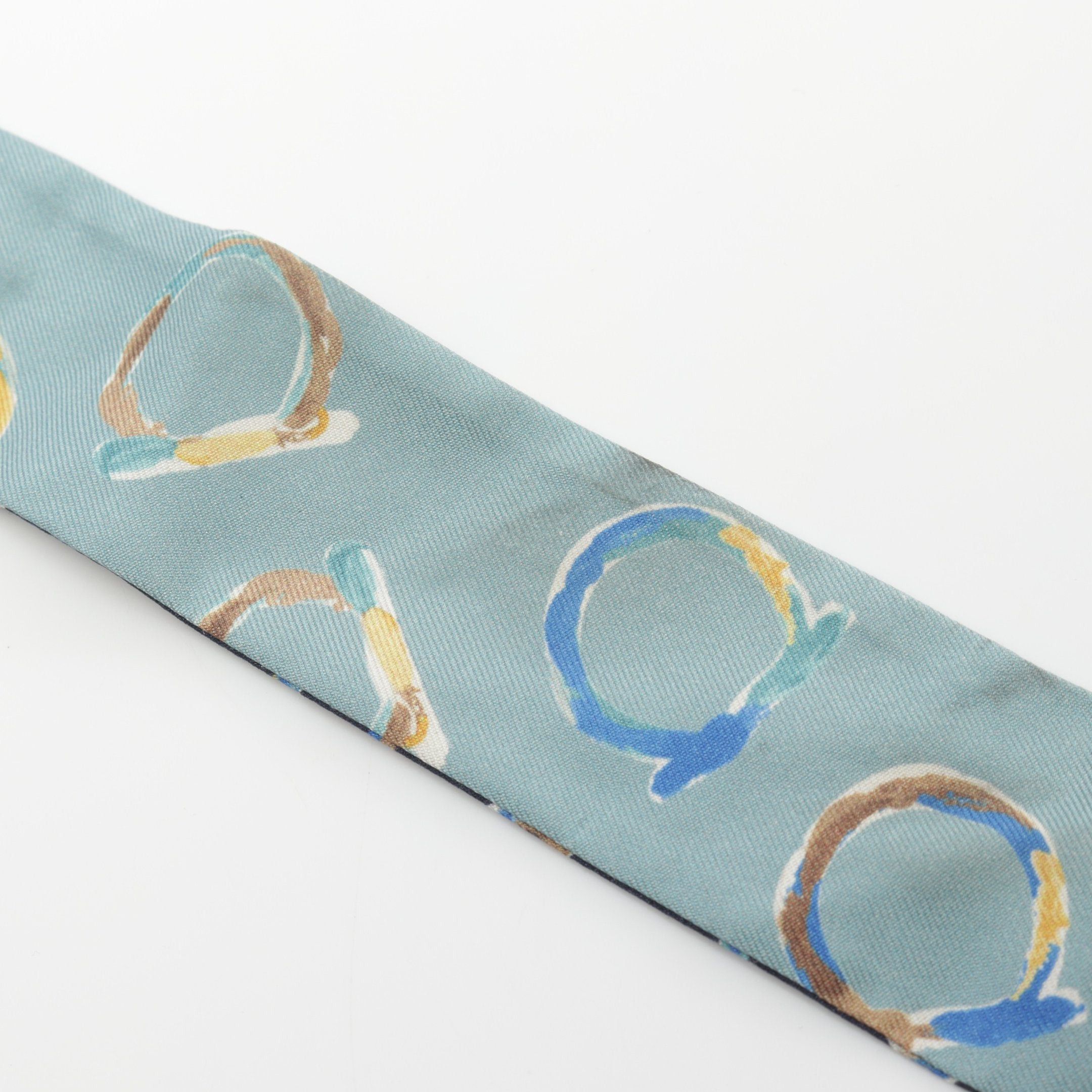 Salvatore Ferragamo Salvatore Ferragamo Scarf Silk Navy Multicolor Size ONE SIZE - 6 Thumbnail