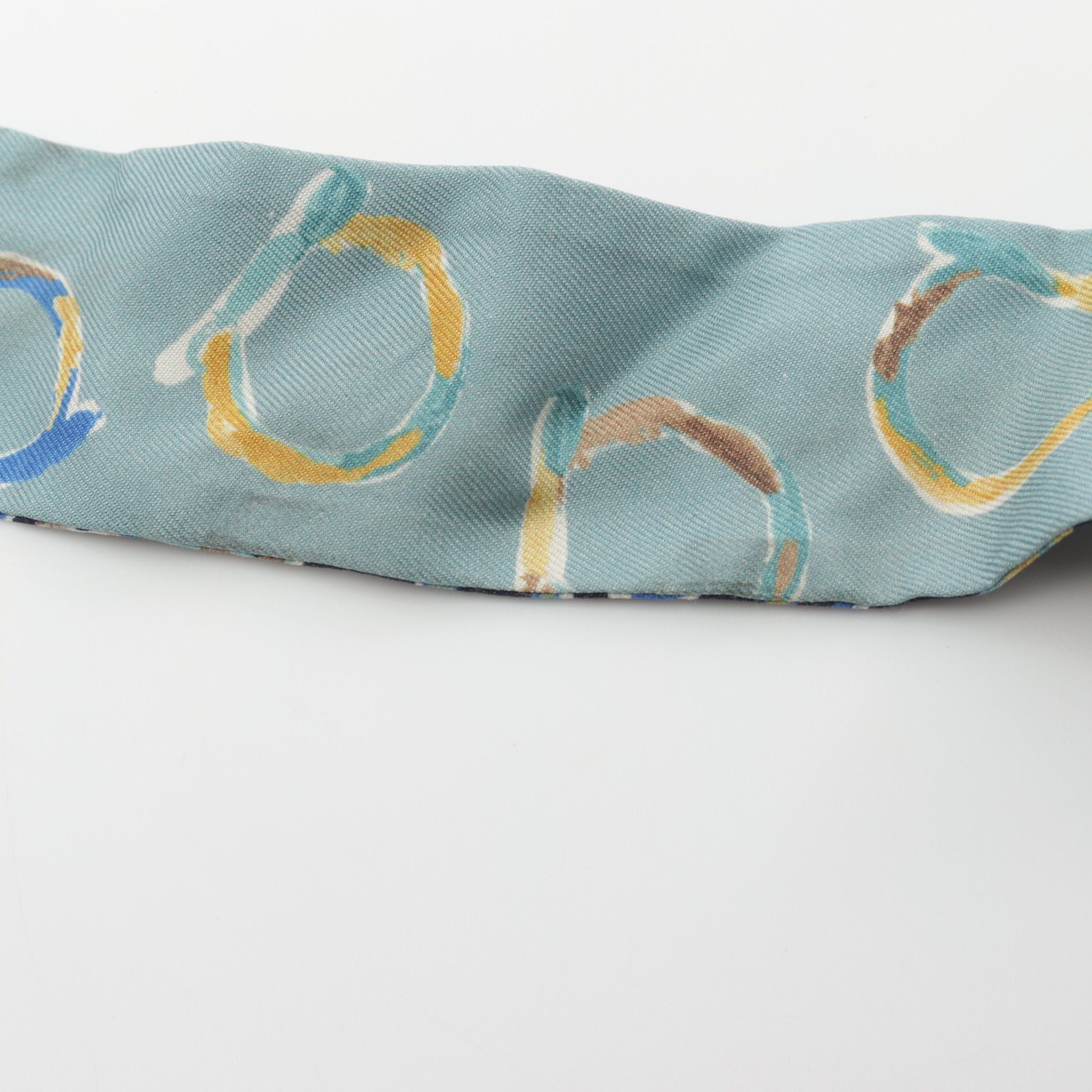 Salvatore Ferragamo Salvatore Ferragamo Scarf Silk Navy Multicolor Size ONE SIZE - 5 Thumbnail