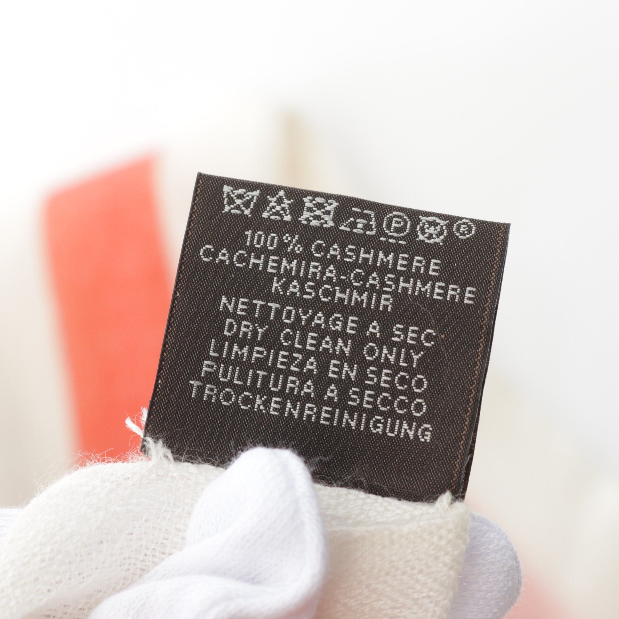 Hermes Hermes Bamboo Stripe Stall Scarf Cashmere Off White Red Beige Size ONE SIZE - 3 Thumbnail