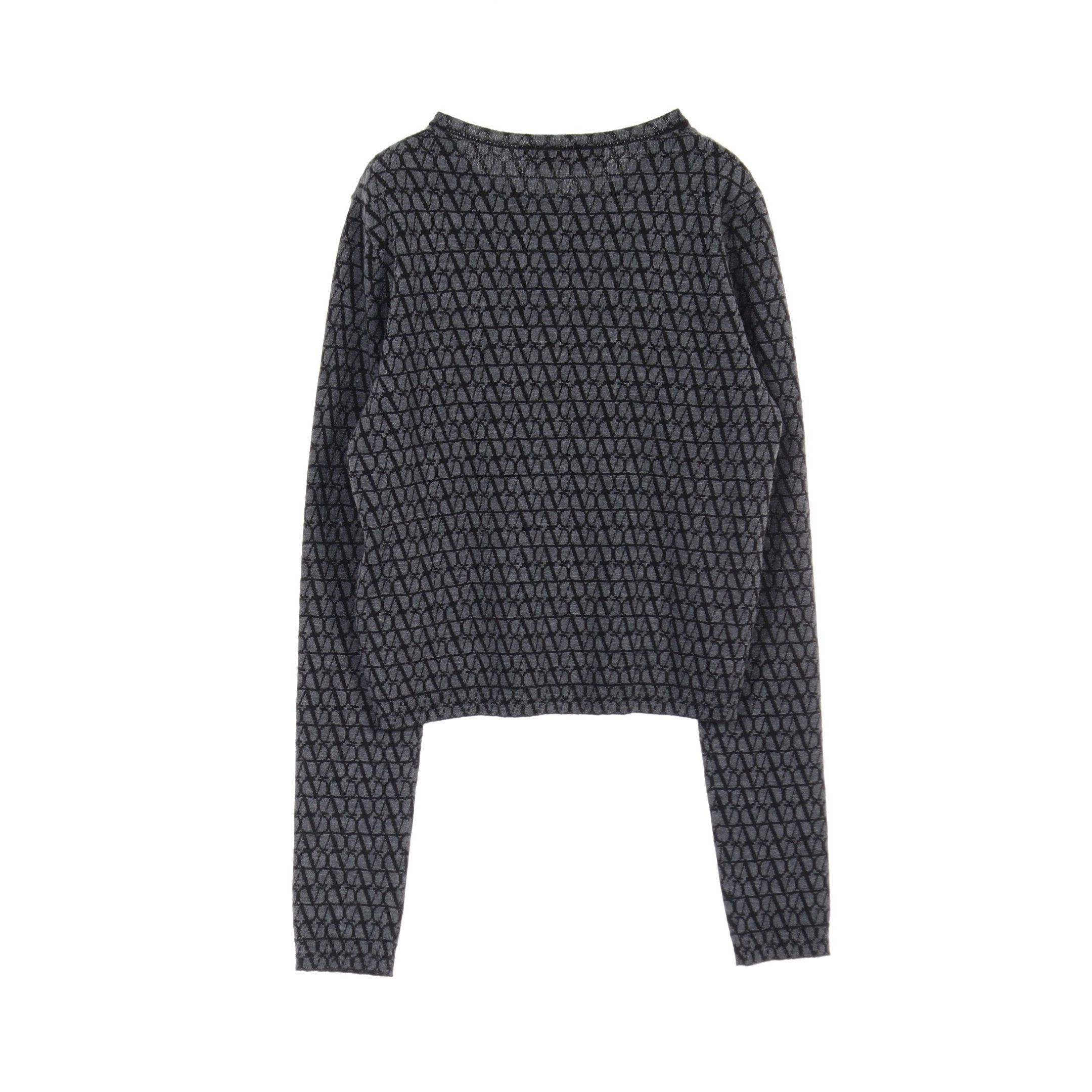 Valentino Valentino Cardigan Logo Pattern Wool Gray Size ONE SIZE - 2 Thumbnail