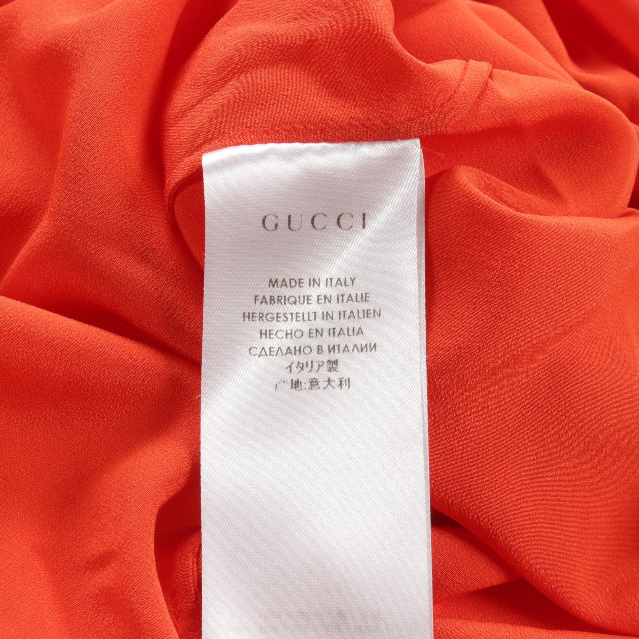 Gucci Gucci Blouse No Sleeve Silk Orange Size ONE SIZE - 5 Thumbnail