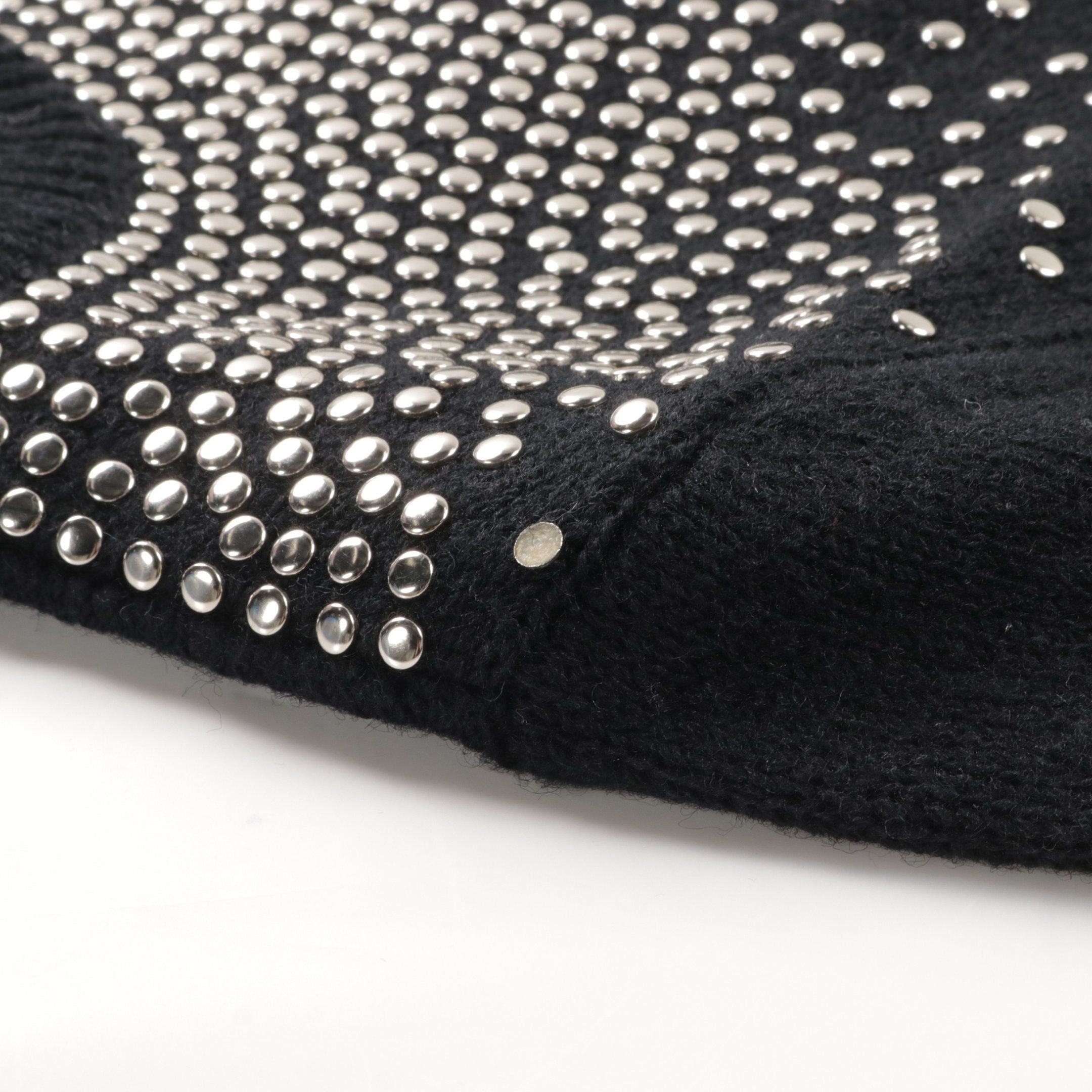 Yves Saint Laurent Yves Saint Laurent Sweater High Neck Wool Black Studs Size ONE SIZE - 7 Thumbnail