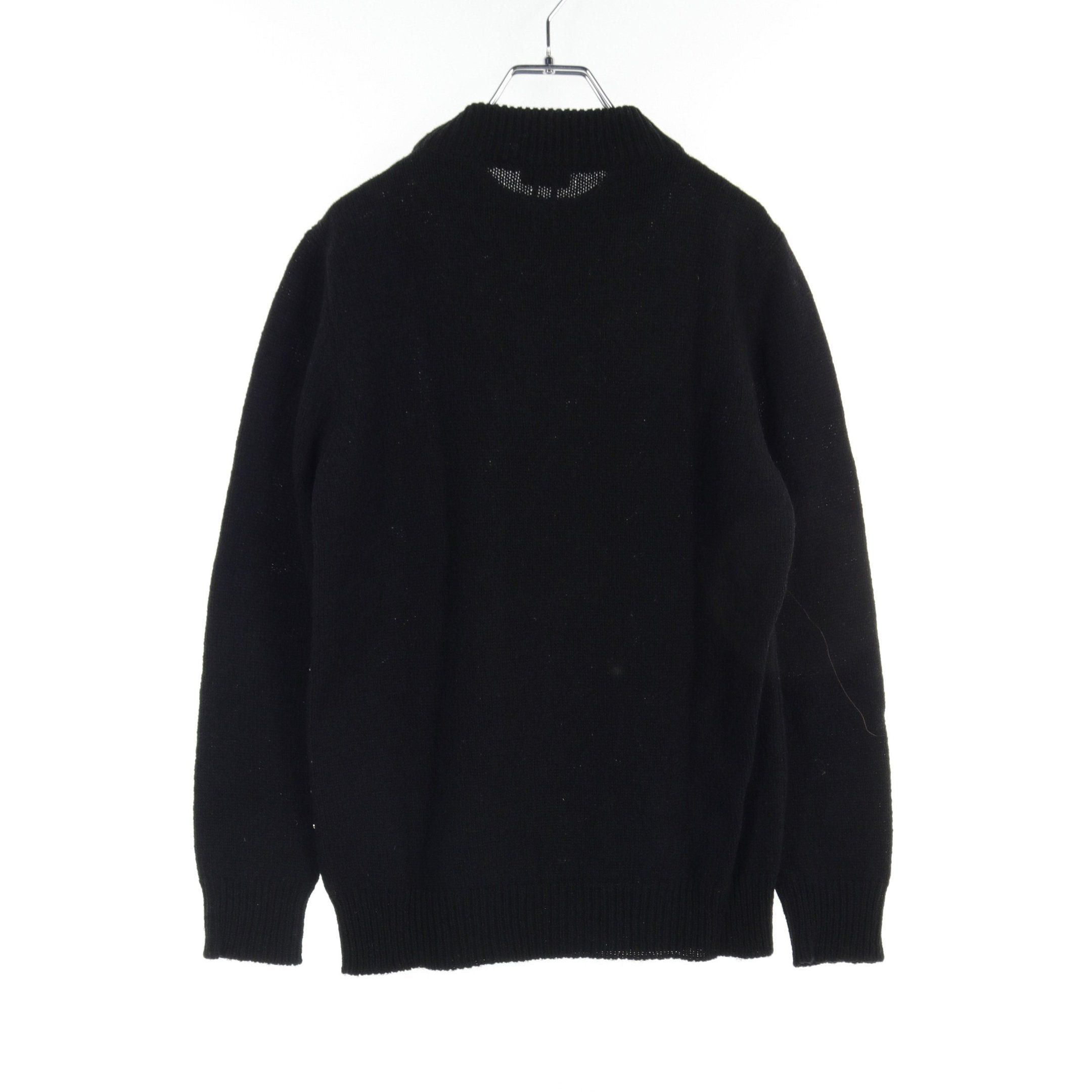 Yves Saint Laurent Yves Saint Laurent Sweater High Neck Wool Black Studs Size ONE SIZE - 2 Thumbnail