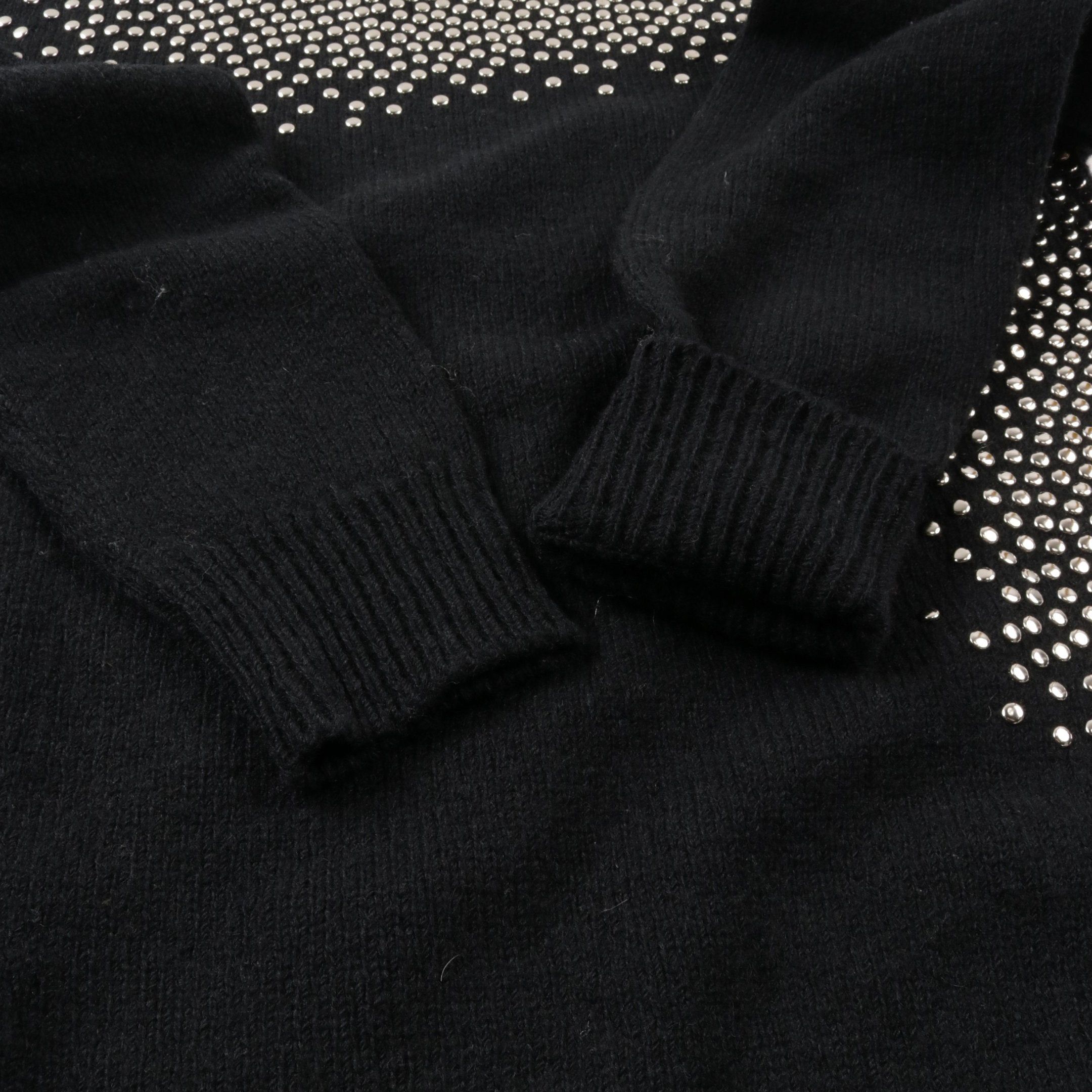 Yves Saint Laurent Yves Saint Laurent Sweater High Neck Wool Black Studs Size ONE SIZE - 8 Thumbnail