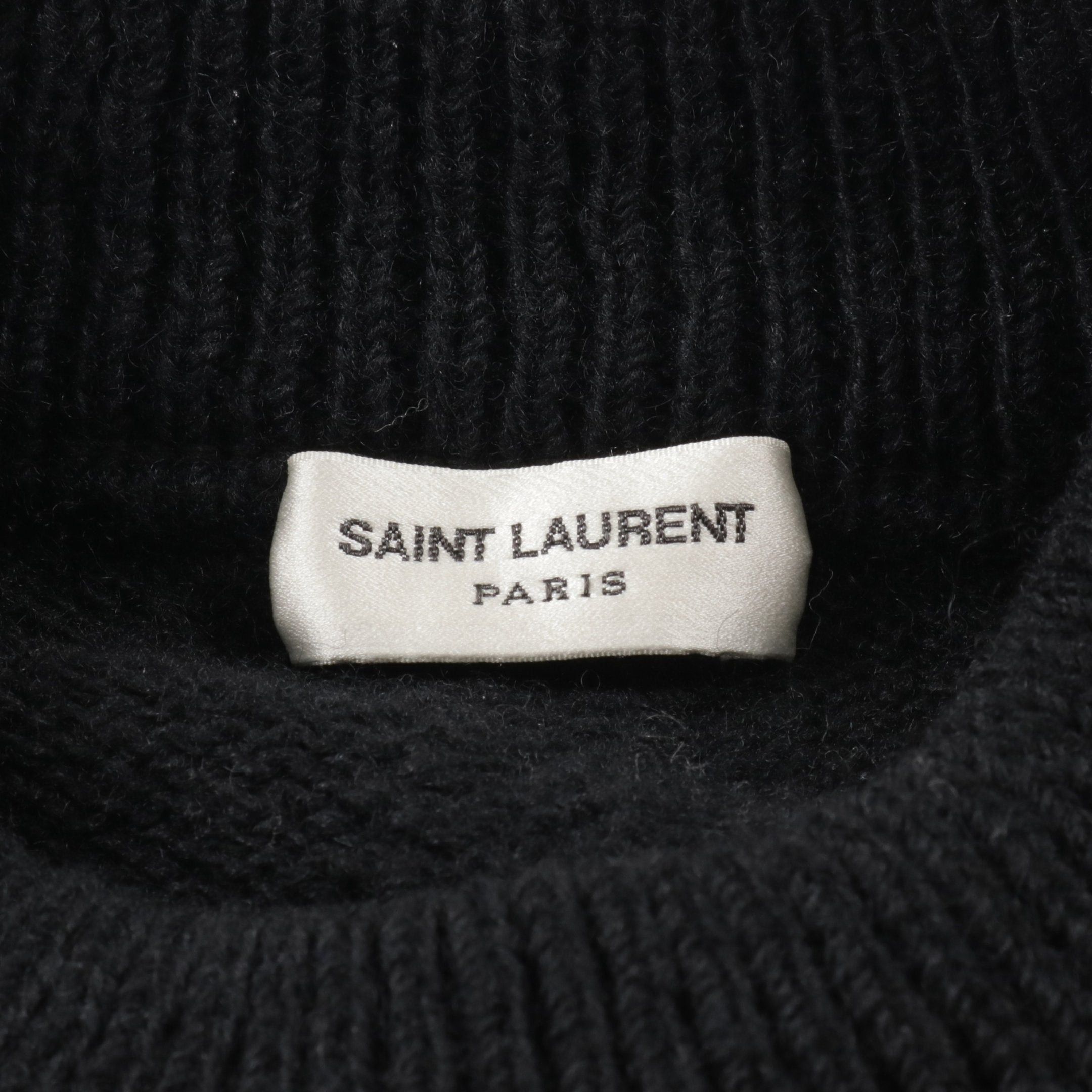 Yves Saint Laurent Yves Saint Laurent Sweater High Neck Wool Black Studs Size ONE SIZE - 3 Thumbnail