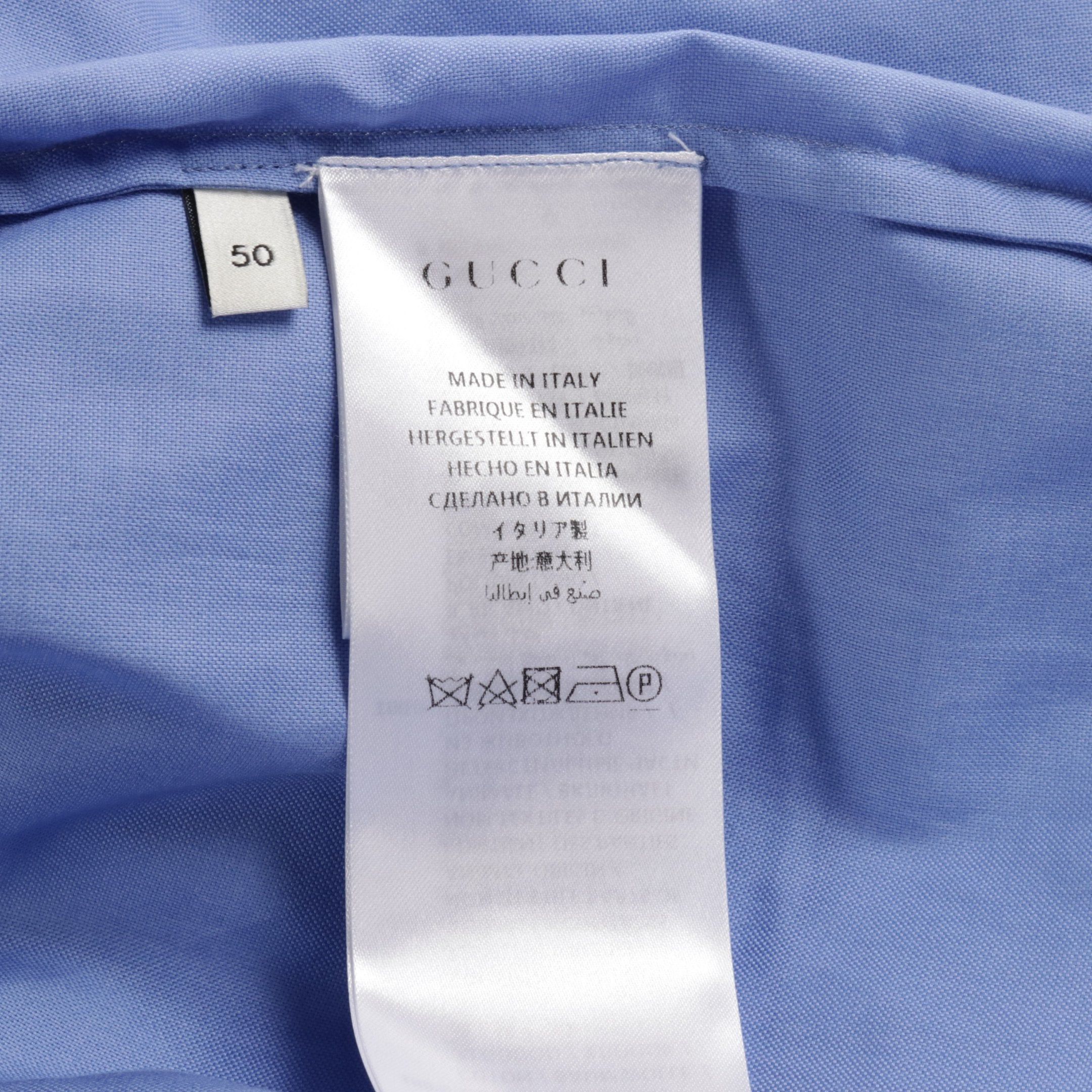Gucci Gucci Bowling Shirt Cotton Light Blue Red Multicolor Size ONE SIZE - 5 Thumbnail
