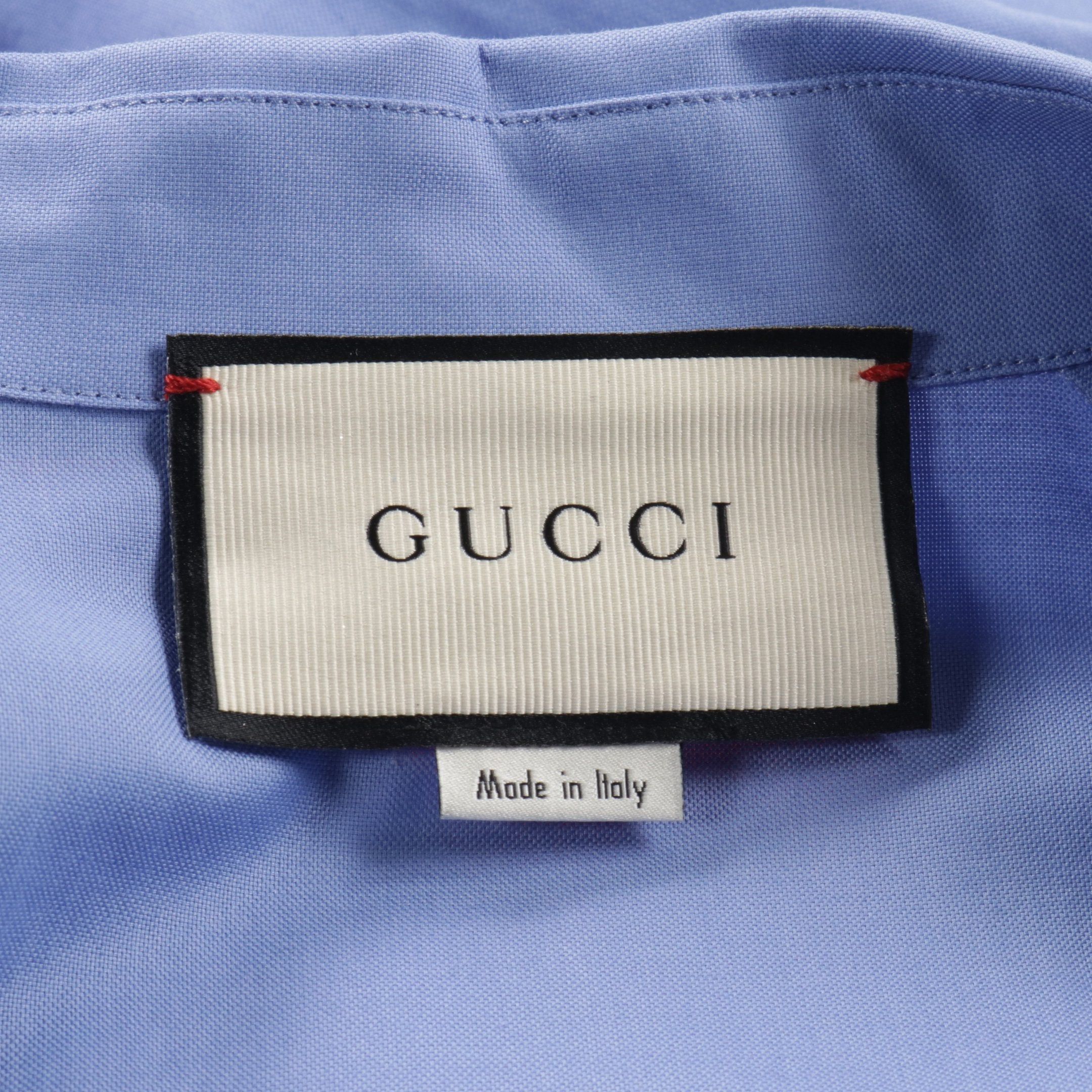 Gucci Gucci Bowling Shirt Cotton Light Blue Red Multicolor Size ONE SIZE - 3 Thumbnail