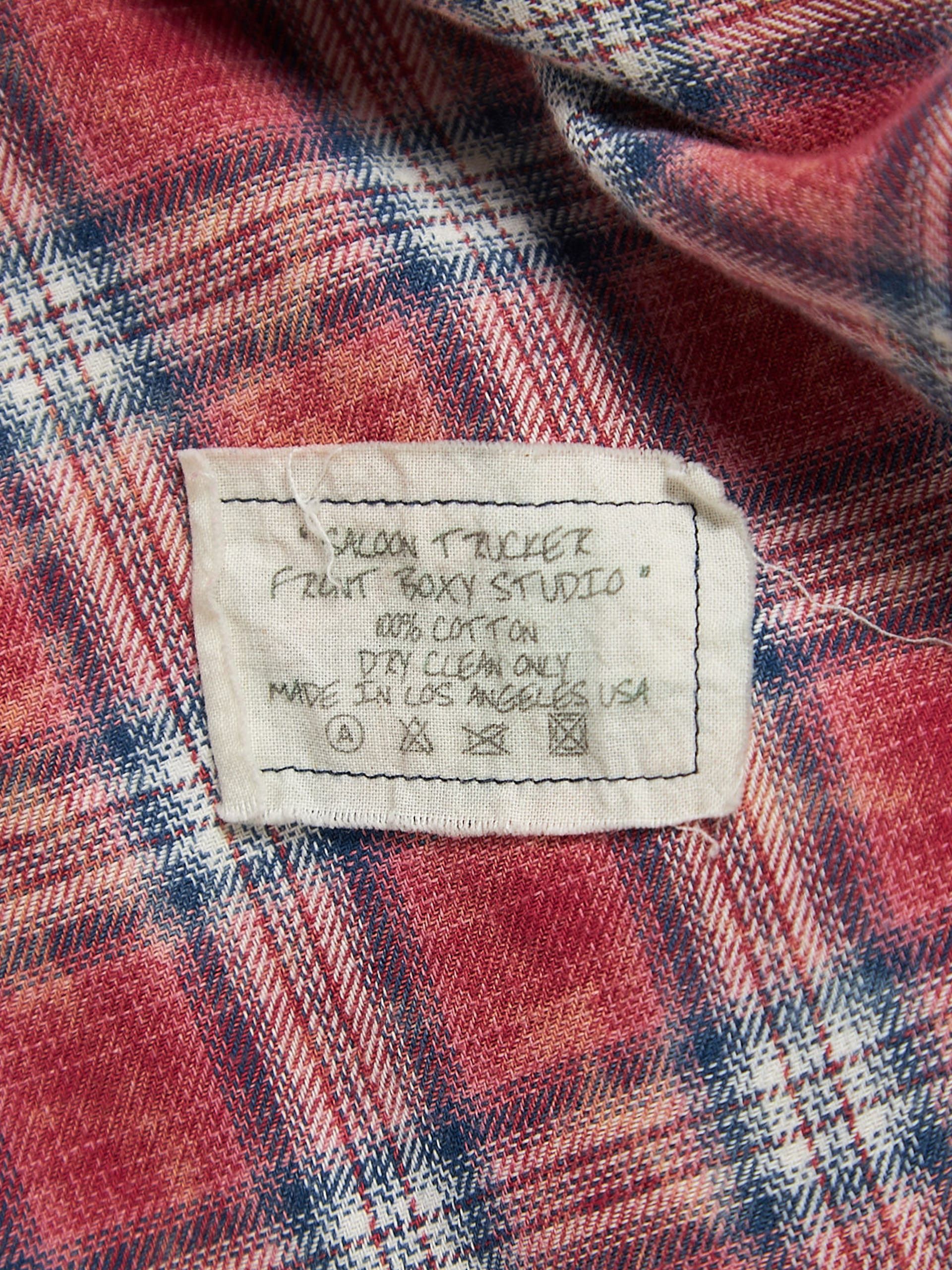 Greg Lauren Blue Red Checkered Pockets Detailed Cotton Overshirt Size US L / EU 52-54 / 3 - 4 Thumbnail