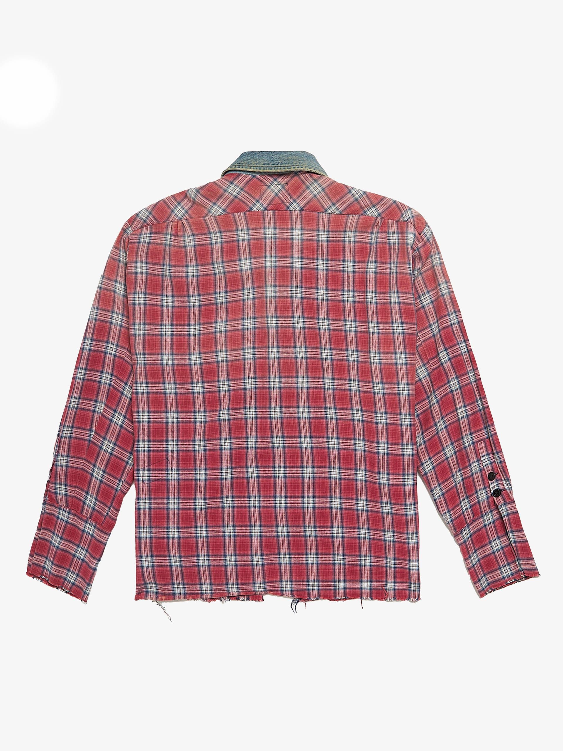 Greg Lauren Blue Red Checkered Pockets Detailed Cotton Overshirt Size US L / EU 52-54 / 3 - 2 Thumbnail