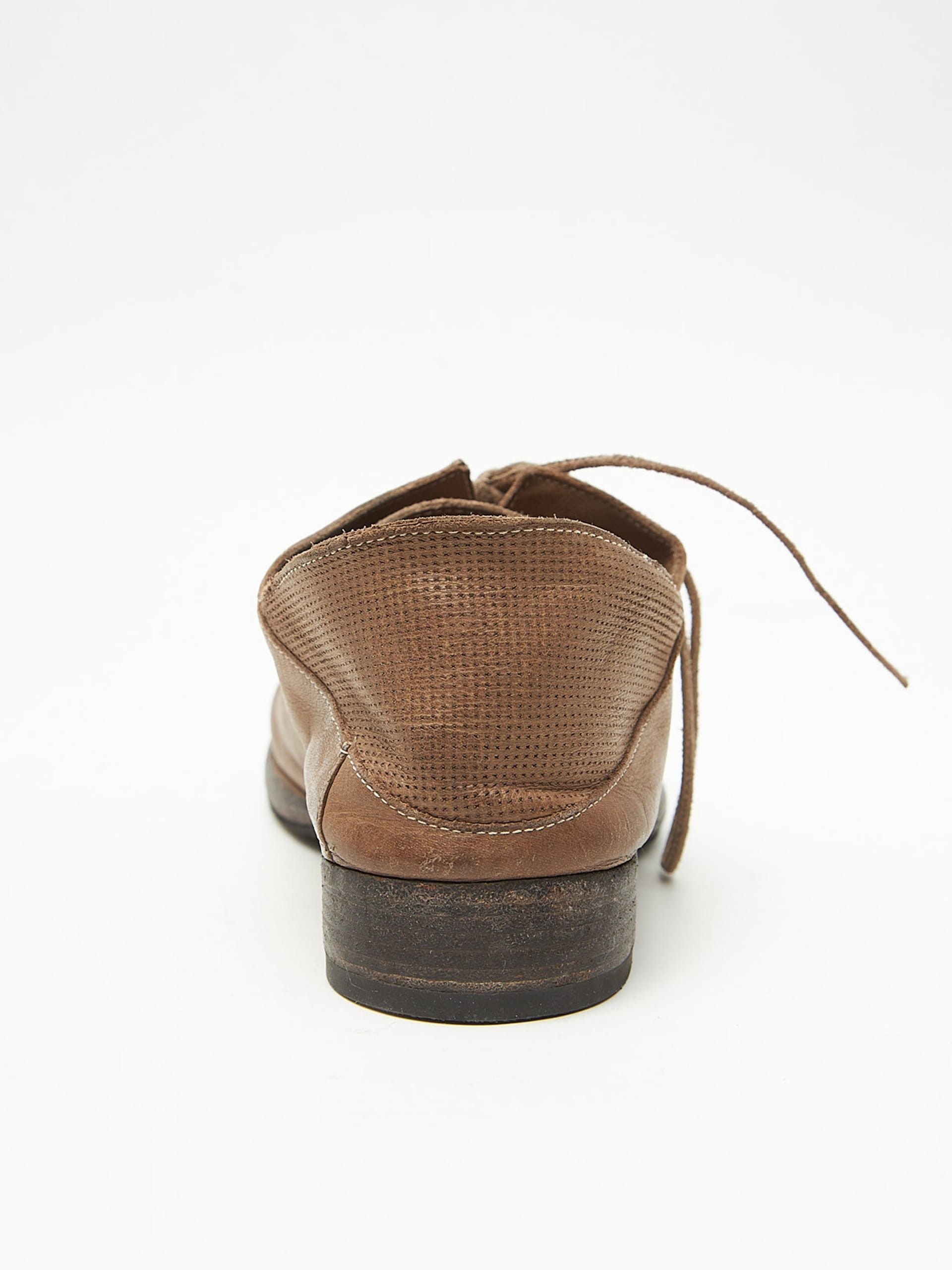 Masnada Brown Leather Low Shoes Size US 7 / EU 40 - 6 Thumbnail