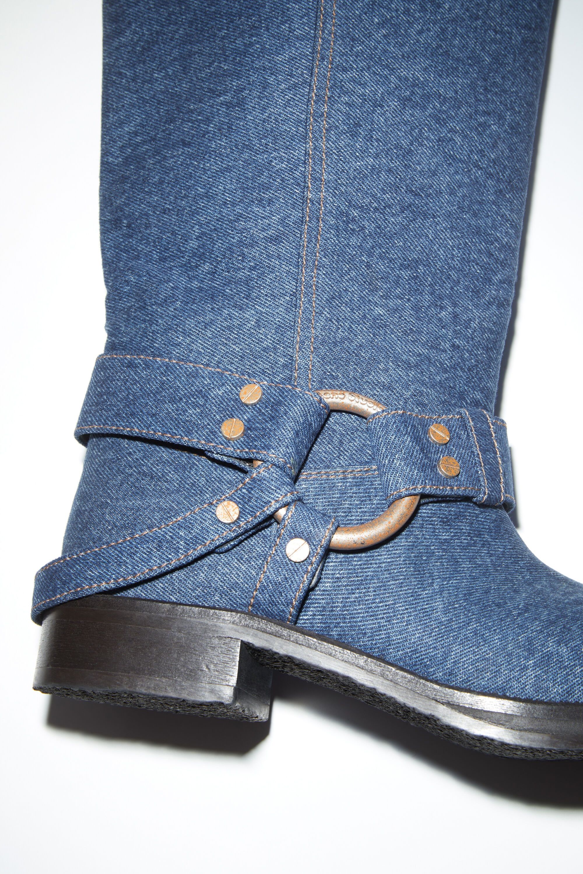 Acne Studios Denim buckle boots - Blue Size US 8 / IT 38 - 4 Thumbnail