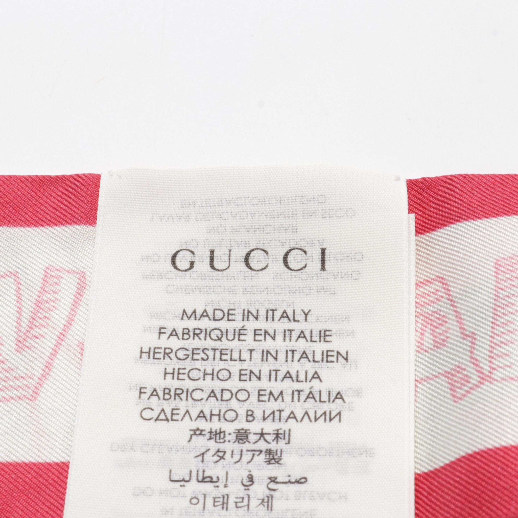 Gucci Gucci Neck Bow Ribbon Scarf Botanical Pattern Silk Pink Multicolor Size ONE SIZE - 2 Thumbnail