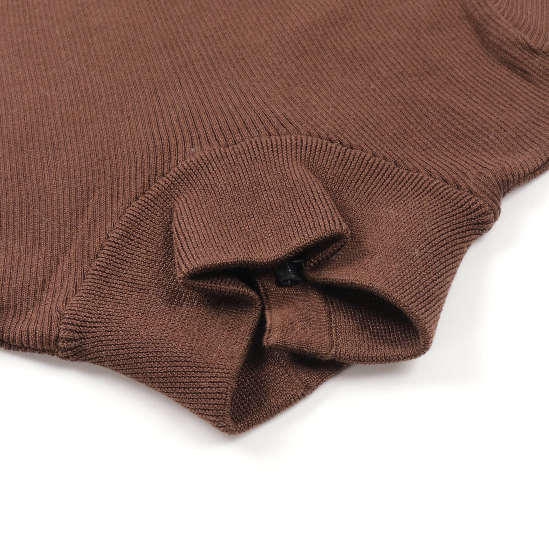Chanel Chanel Knit High Neck Short Sleeve Cotton Brown Size ONE SIZE - 5 Thumbnail