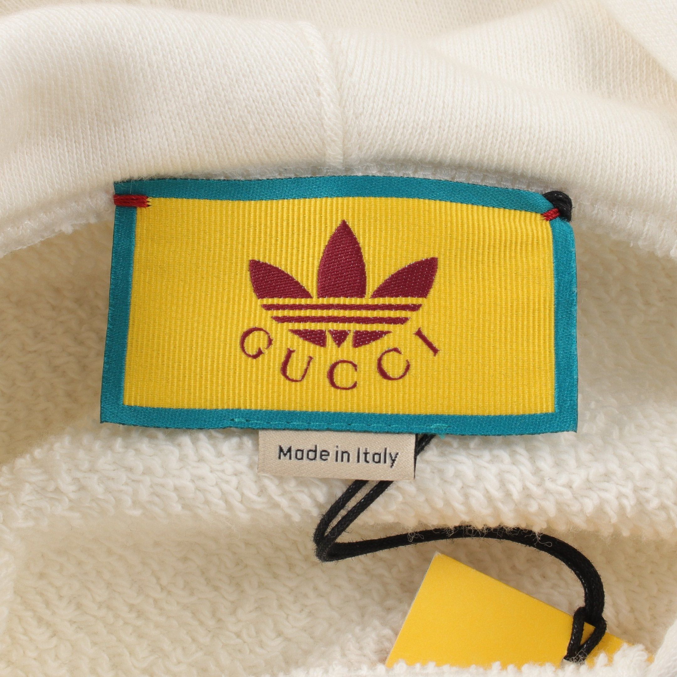 Gucci Gucci Gucci * Adidas Cropped Pullover Hoodie Cotton White Multicolor Size ONE SIZE - 3 Thumbnail